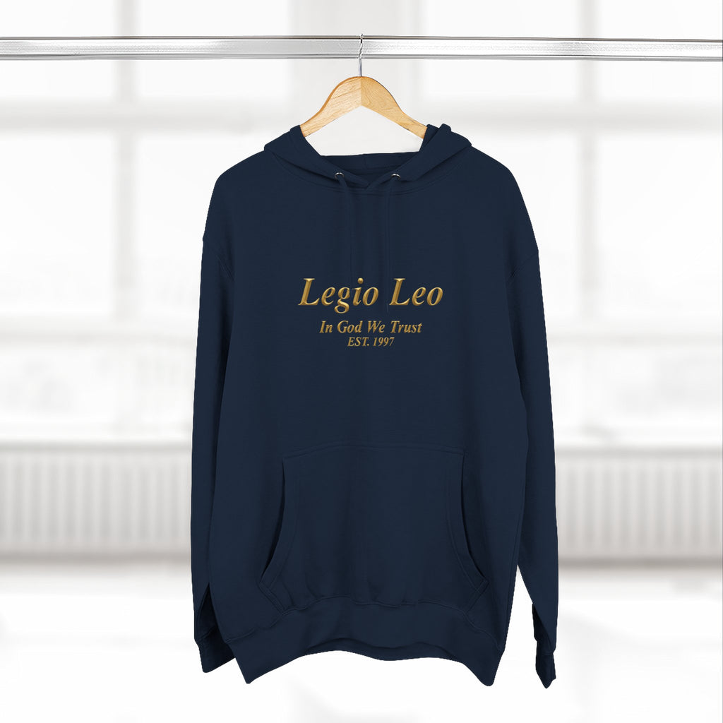Legio Leo Fleece Hoodie – Minimal Gold Script Pullover