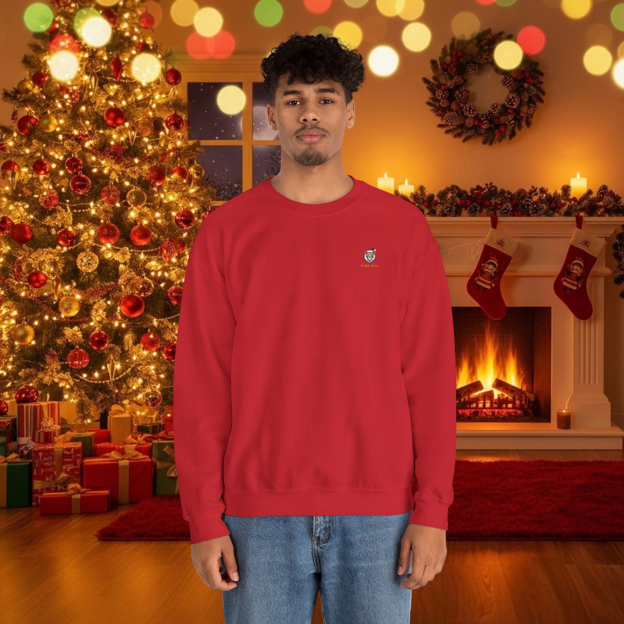 Christmas Holiday Legio Leo by DZ Royal Cozy Unisex Crewneck Sweatshirt for