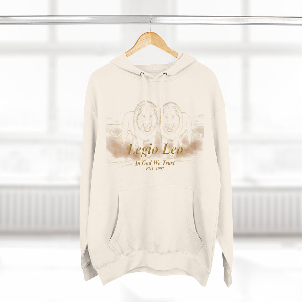 Legio Leo Fleece Hoodie – Minimal Gold Script Brothers 4 Life Pullover