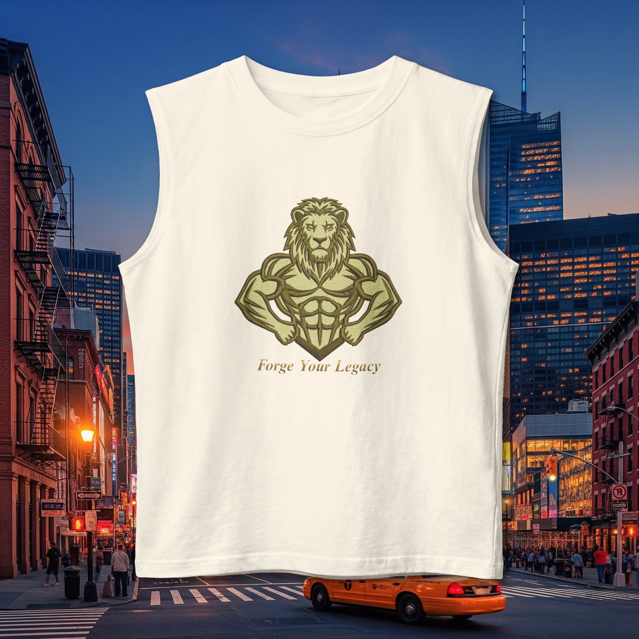 Muscle Tank — 'Forge Your Legacy' Minimalist Gold Crest