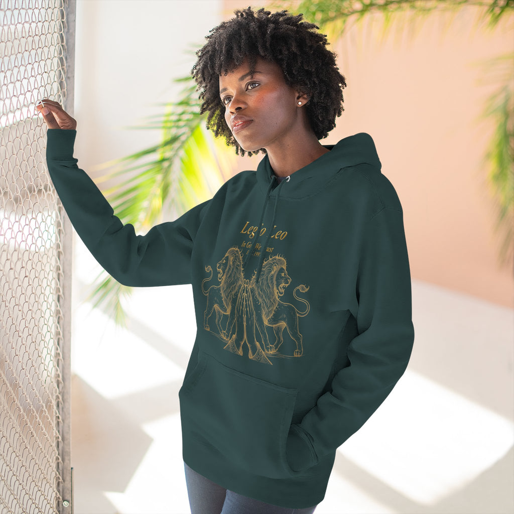 Legio Leo Fleece Hoodie – Minimal Gold Script Pullover Guardian Design