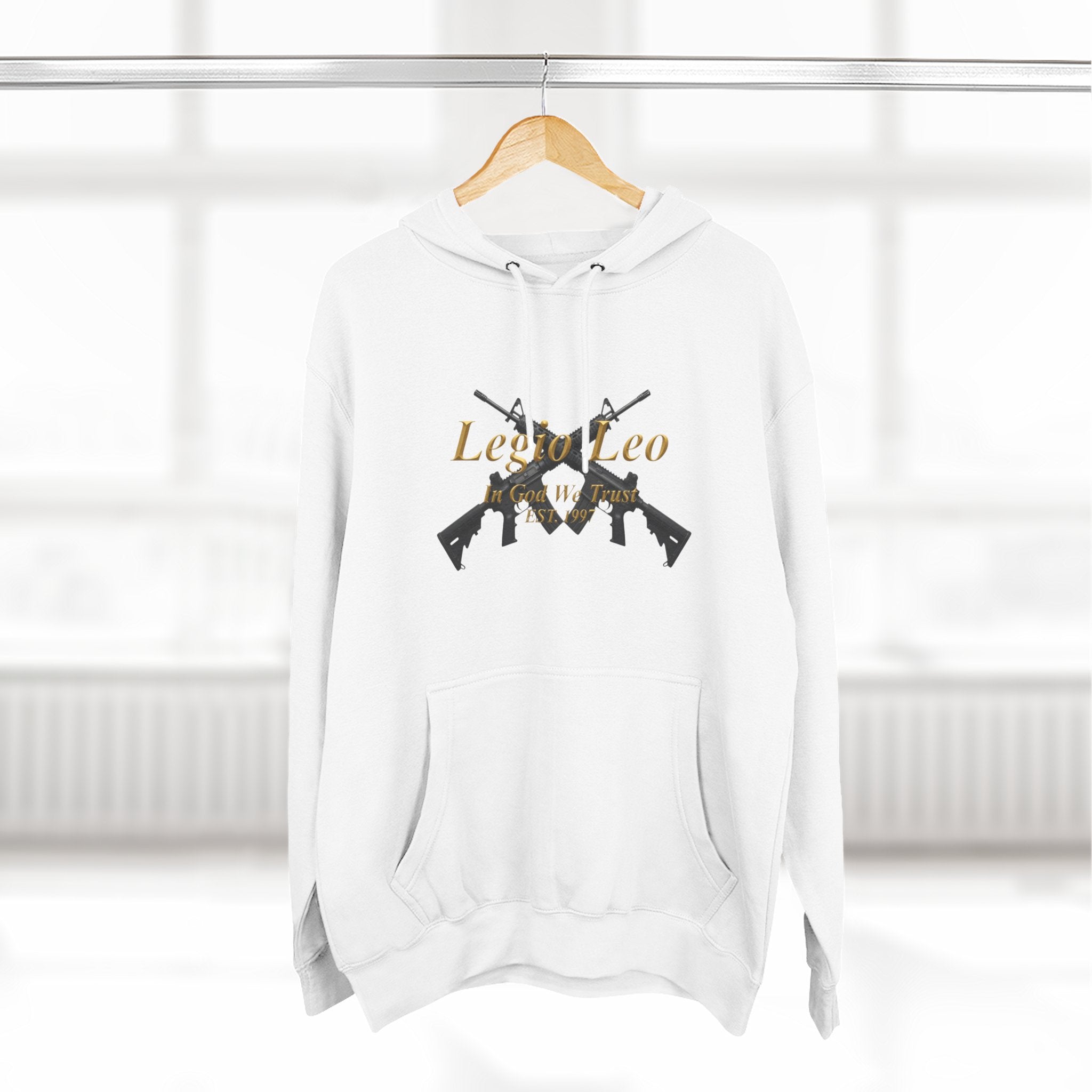 Legio Leo Warrior Fleece Hoodie – Minimal Gold Script Pullover