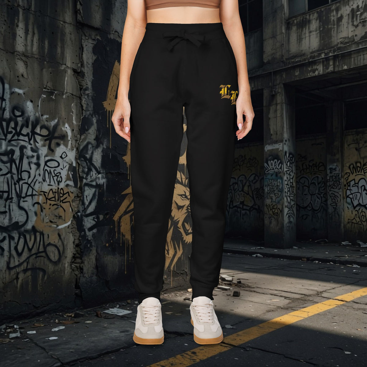 Legio Leo Embroidered Streetwear Fleece Sweatpants