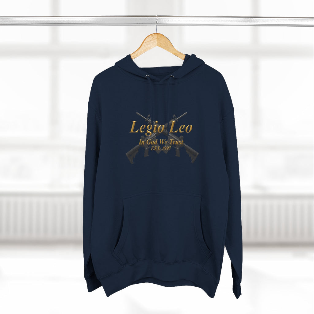 Legio Leo Warrior Fleece Hoodie – Minimal Gold Script Pullover
