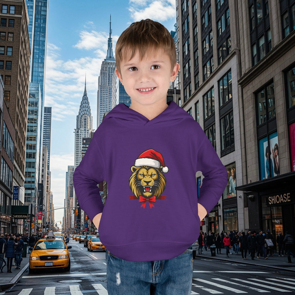 Christmas Legio Leo’s Toddler Pullover Fleece Hoodie (Grown Lion)