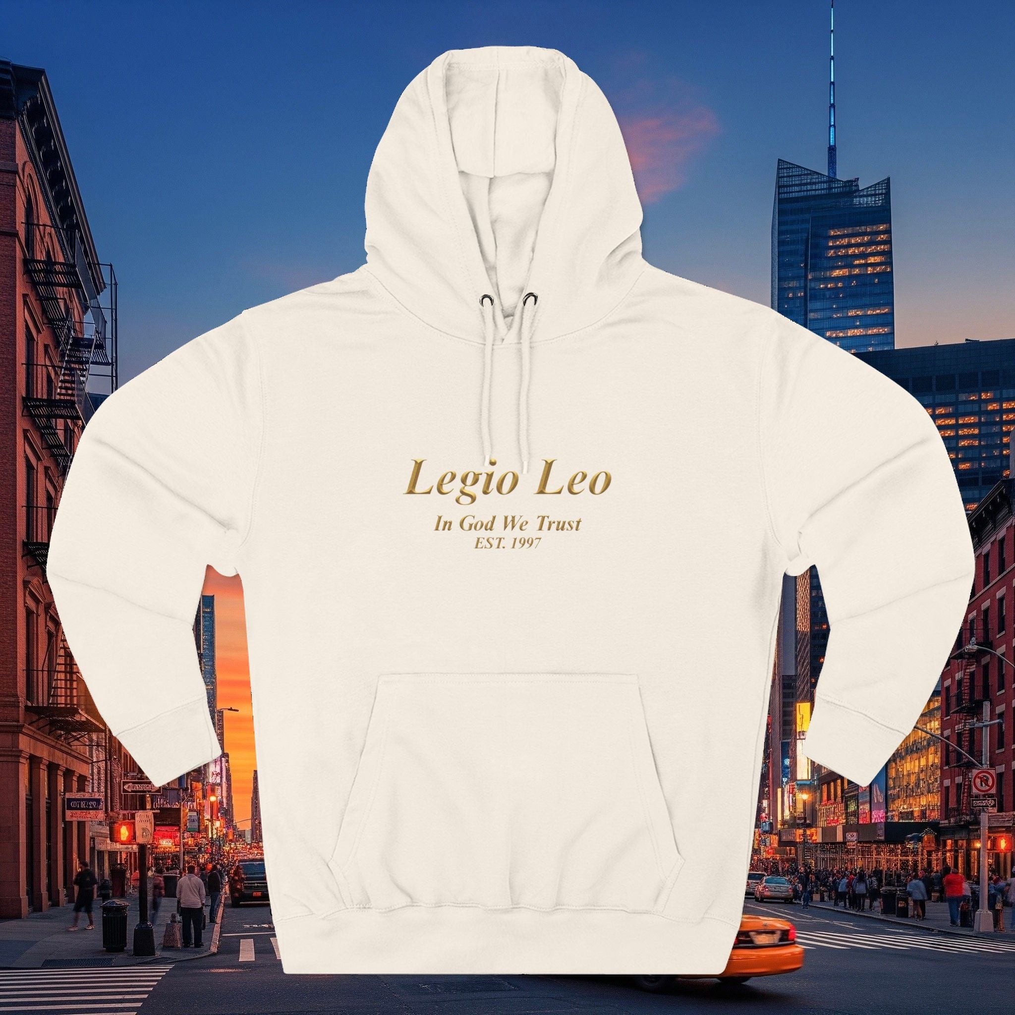 Legio Leo Fleece Hoodie – Minimal Gold Script Pullover