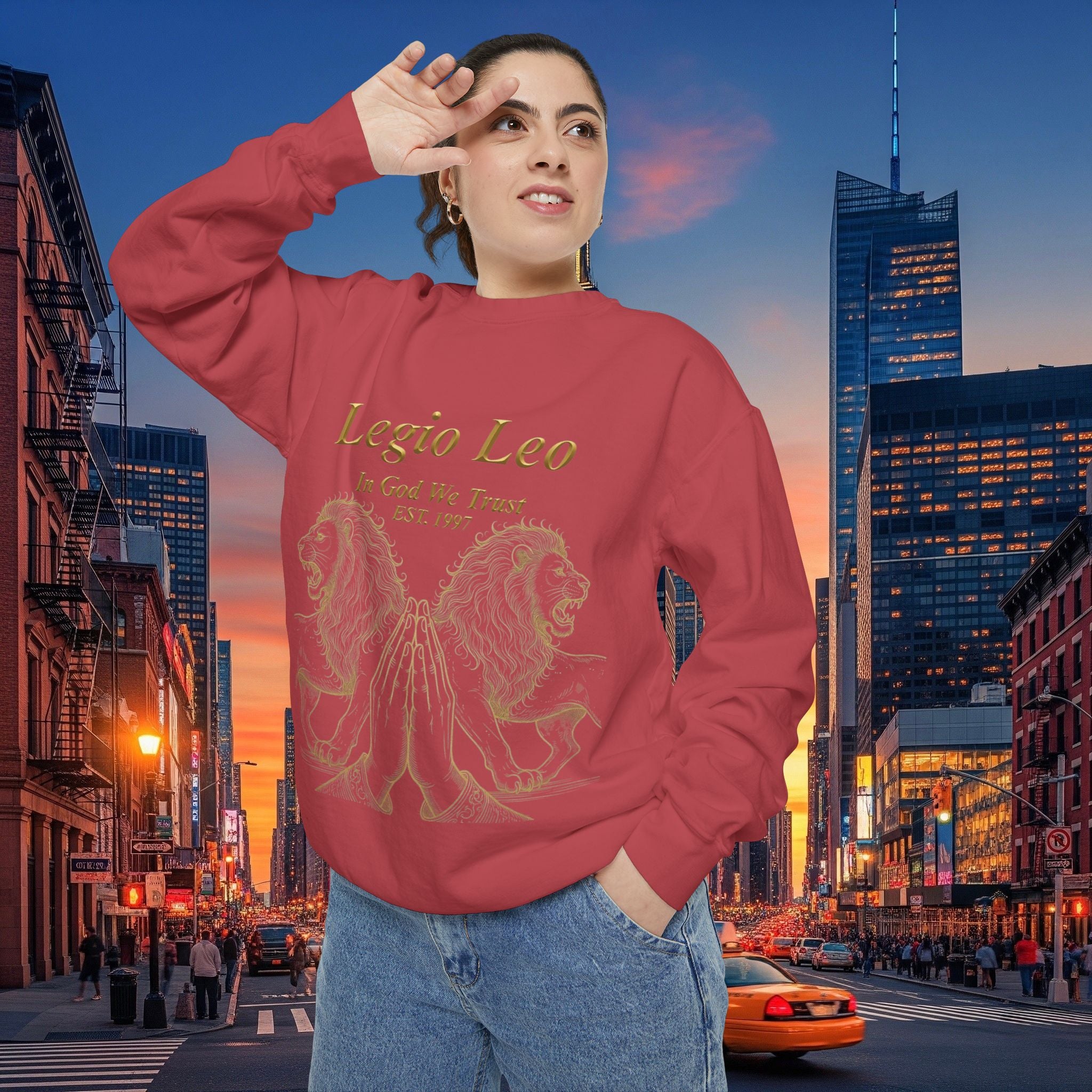 Legio Leo Sweatshirt – Minimal Gold Script Battle Ready Lions Crewneck