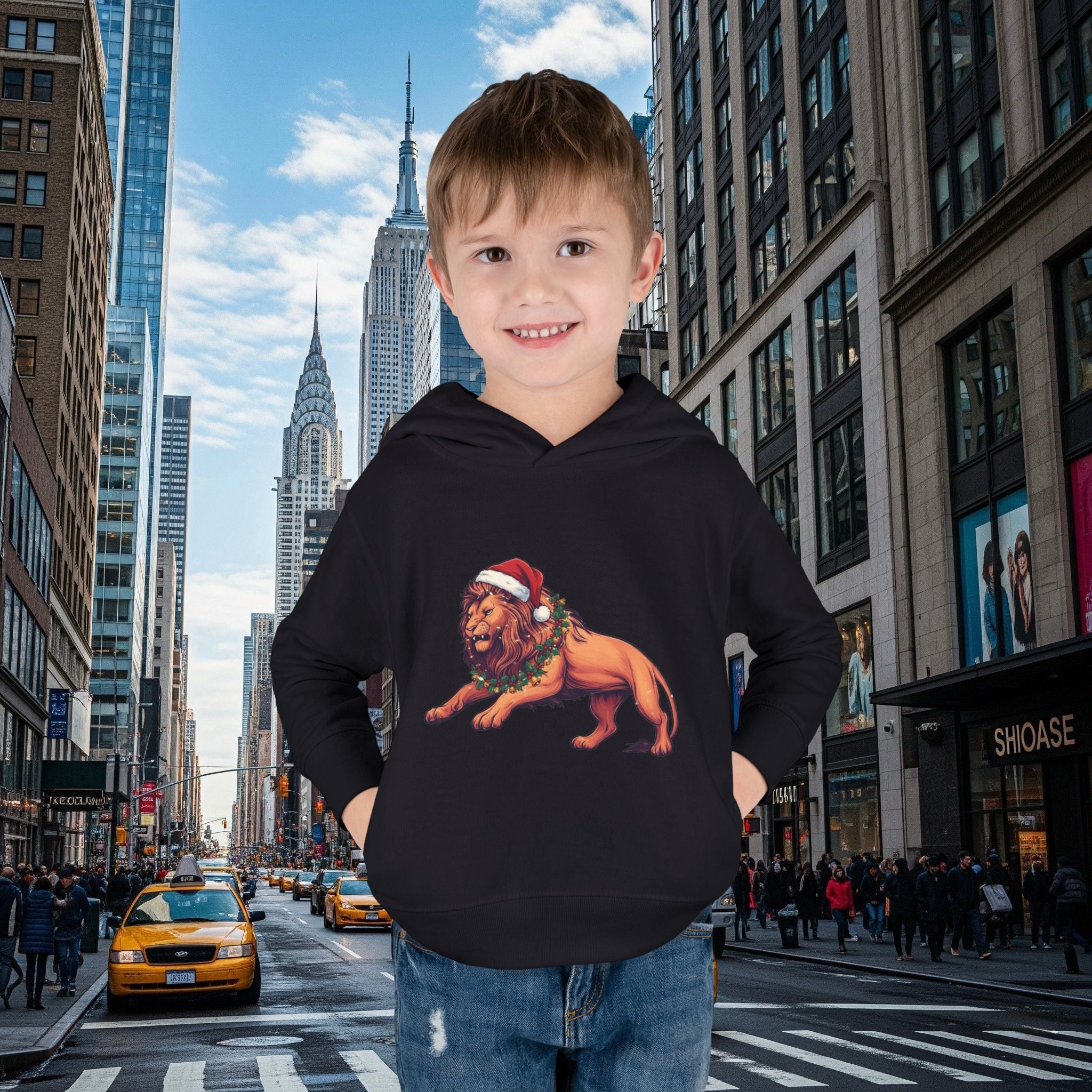 Christmas Legio Leo’s Toddler Pullover Fleece Hoodie (Grown Lion)