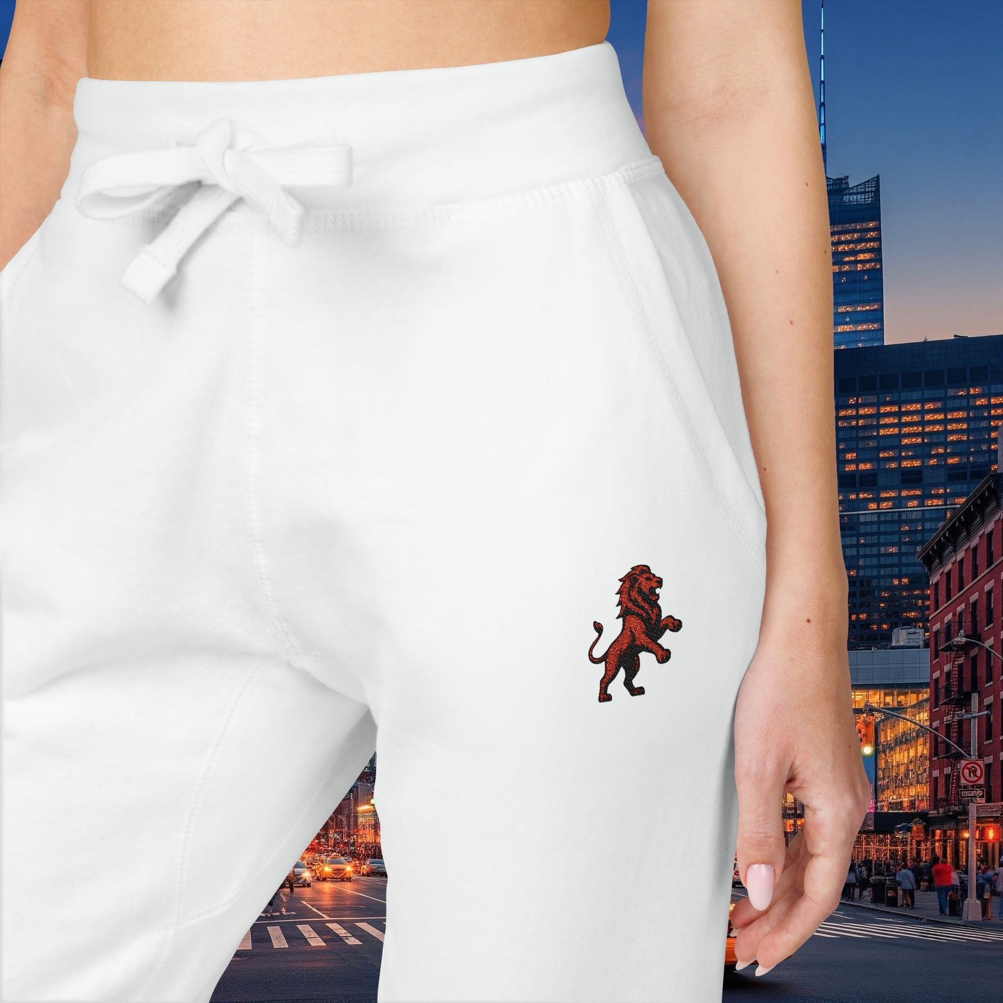 Embroidered Legio Leo Sweatpants — Classic Design Cozy Fleece Joggers