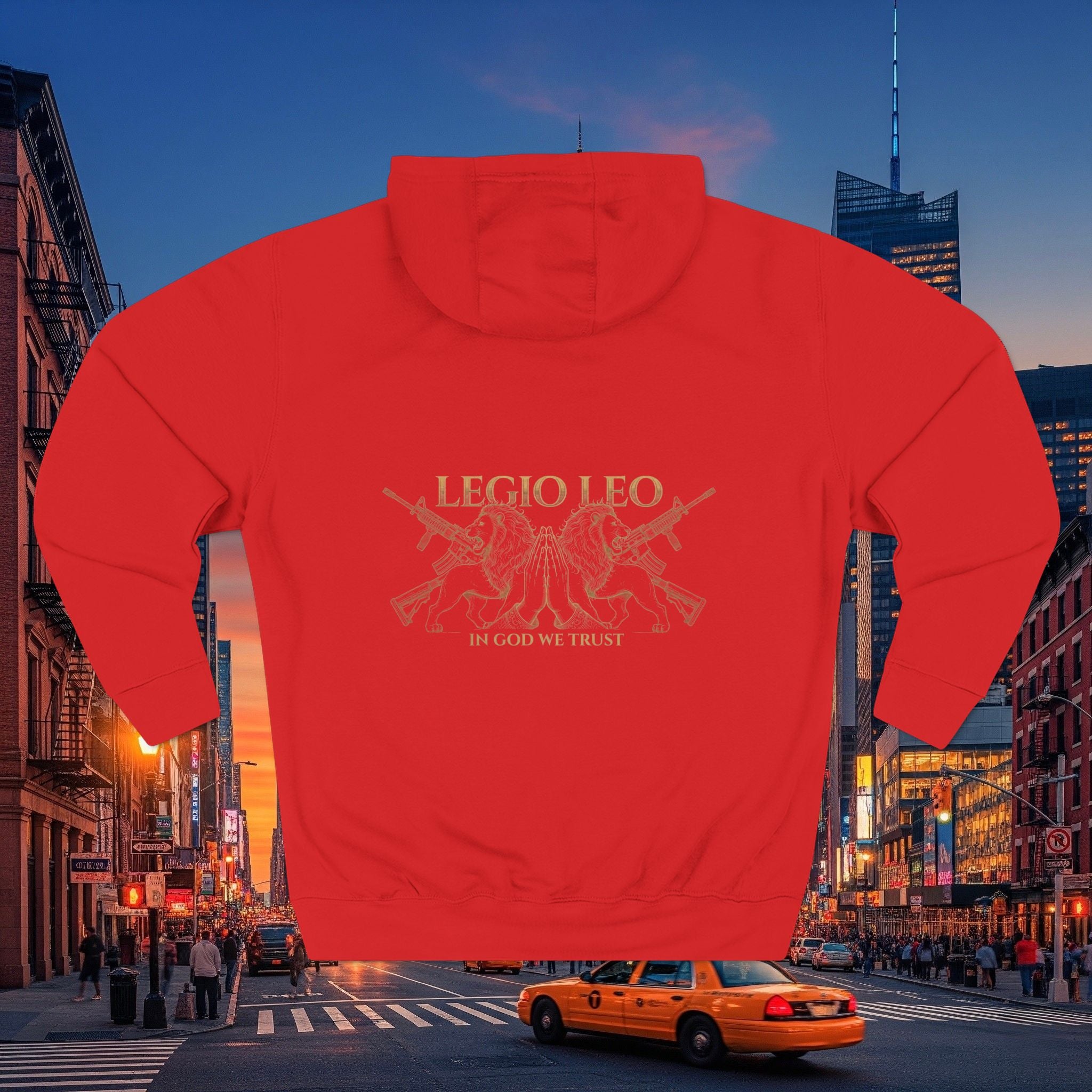 Legio Leo Fleece Hoodie – Minimal Gold Script Brothers 4 Life Pullover