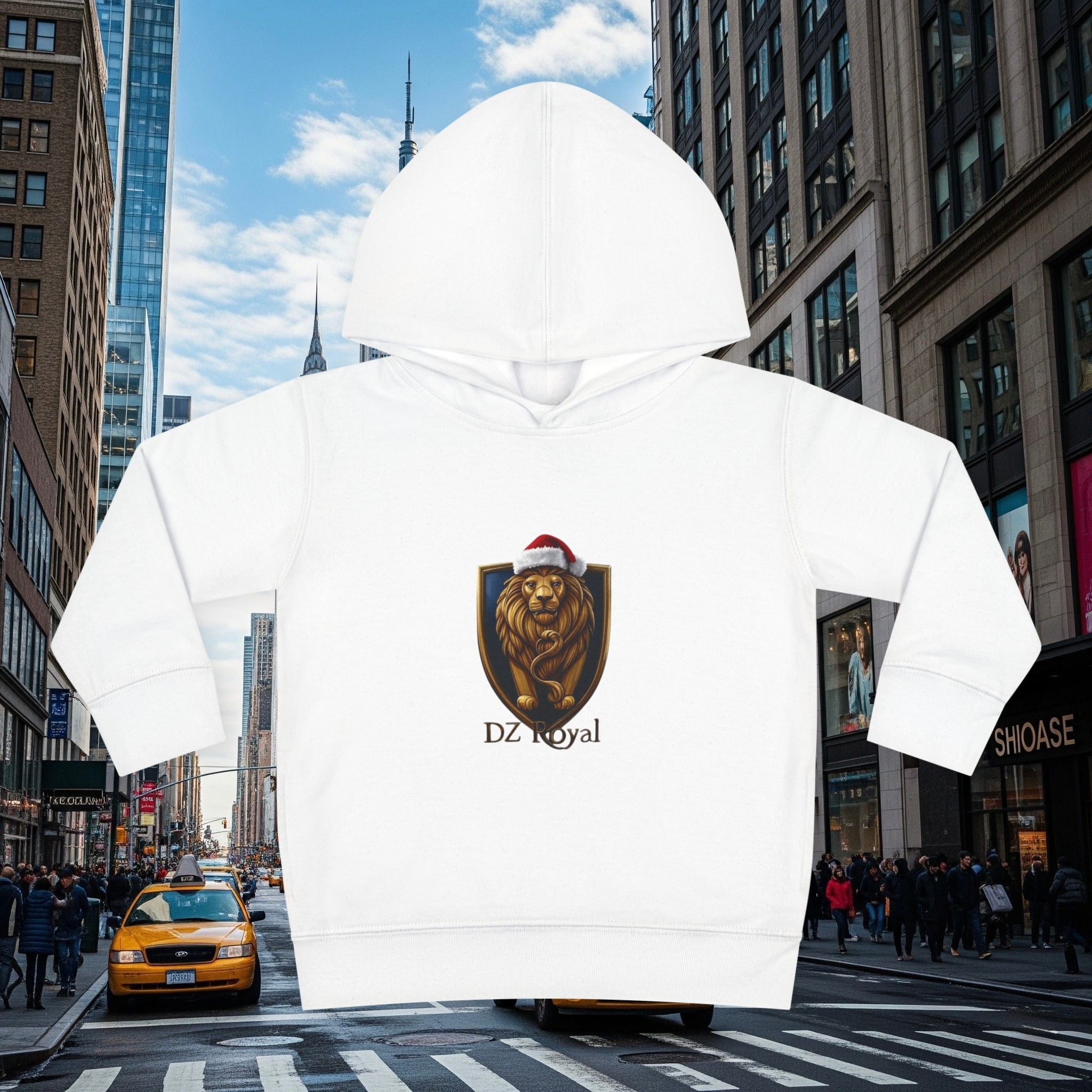 DZ Royal Christmas Toddler Pullover Fleece Hoodie (Grown Lion)