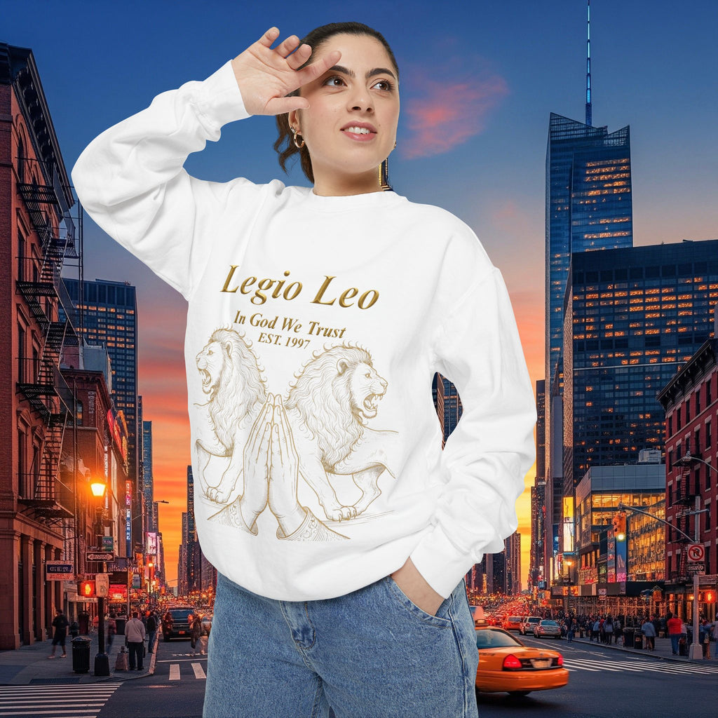 Legio Leo Sweatshirt – Minimal Gold Script Battle Ready Lions Crewneck