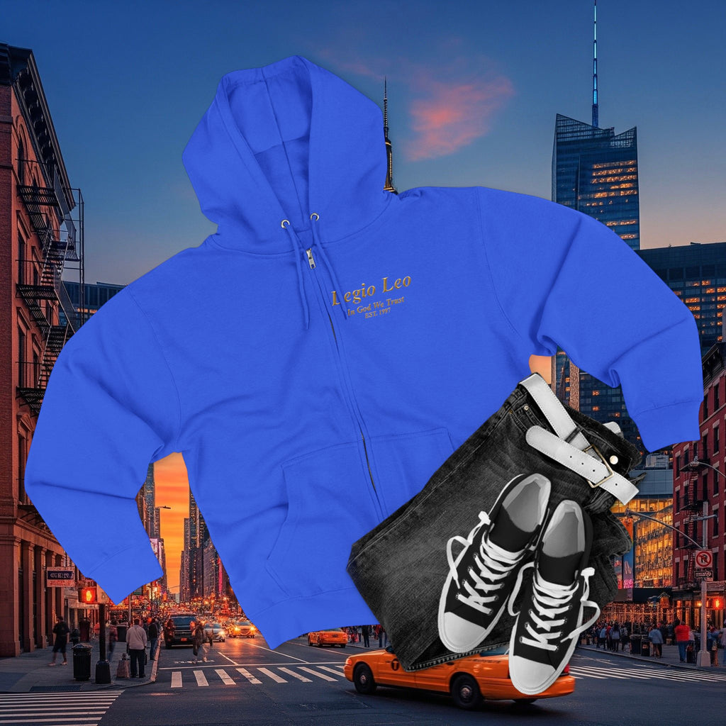 Zip Hoodie — "Legio Leo" Classic Small Chest Logo Zip-Up