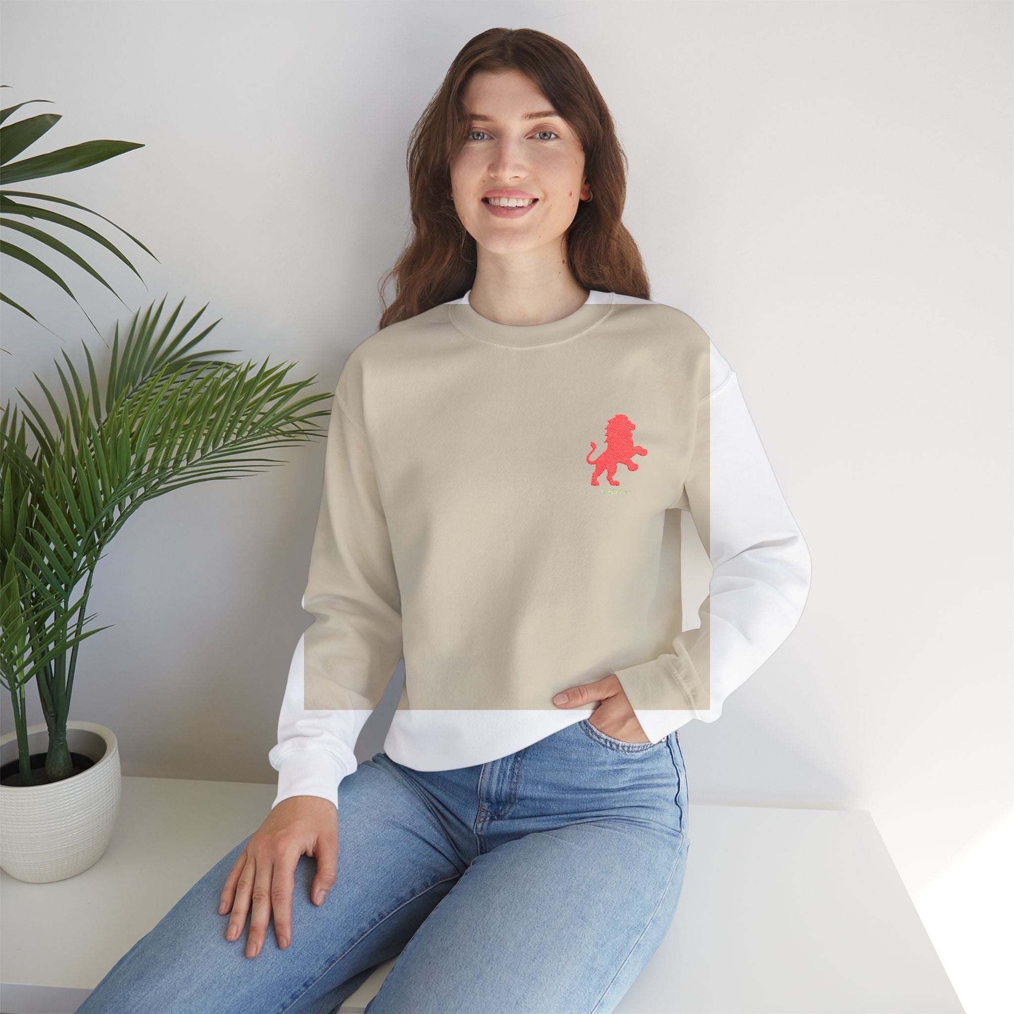 Legio Leo by DZ Royal Crewneck Sweatshirt | Mighty Lion Embroidered