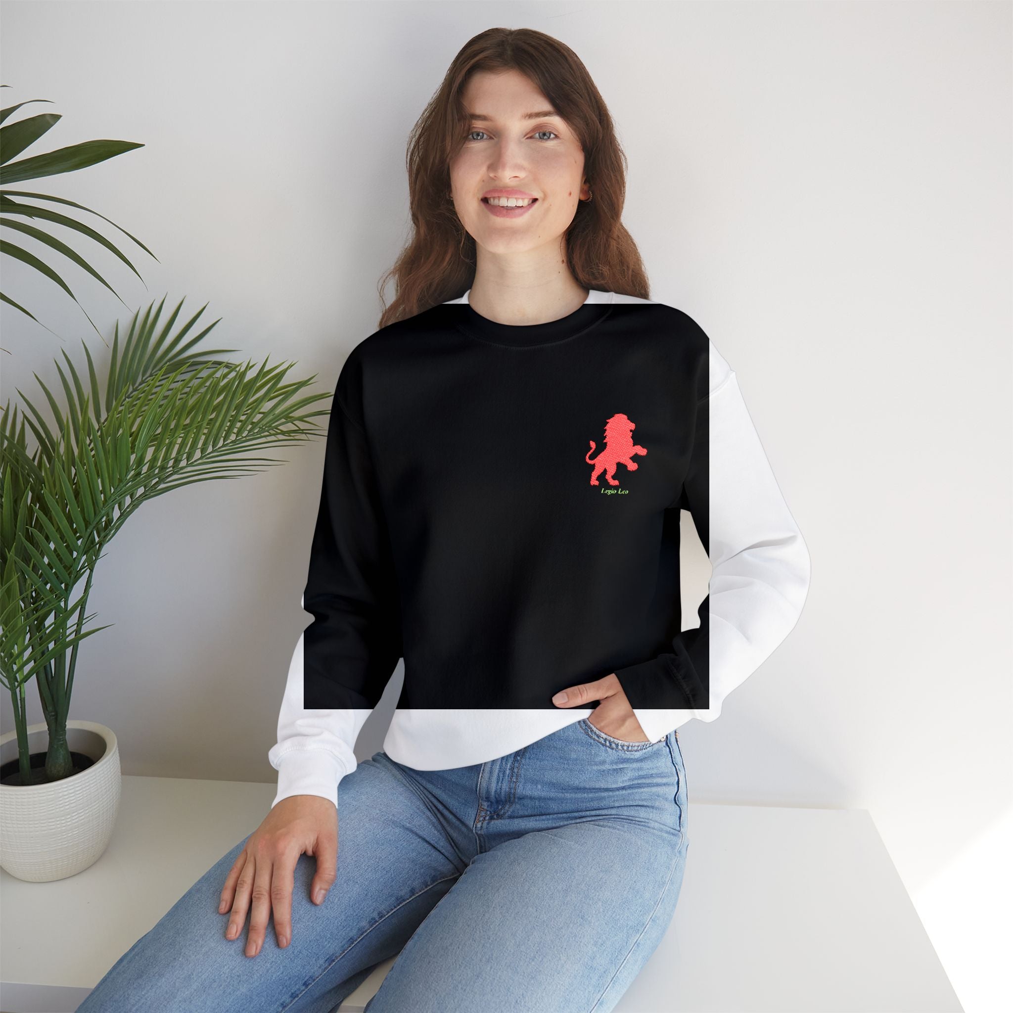 Legio Leo by DZ Royal Crewneck Sweatshirt | Mighty Lion Embroidered