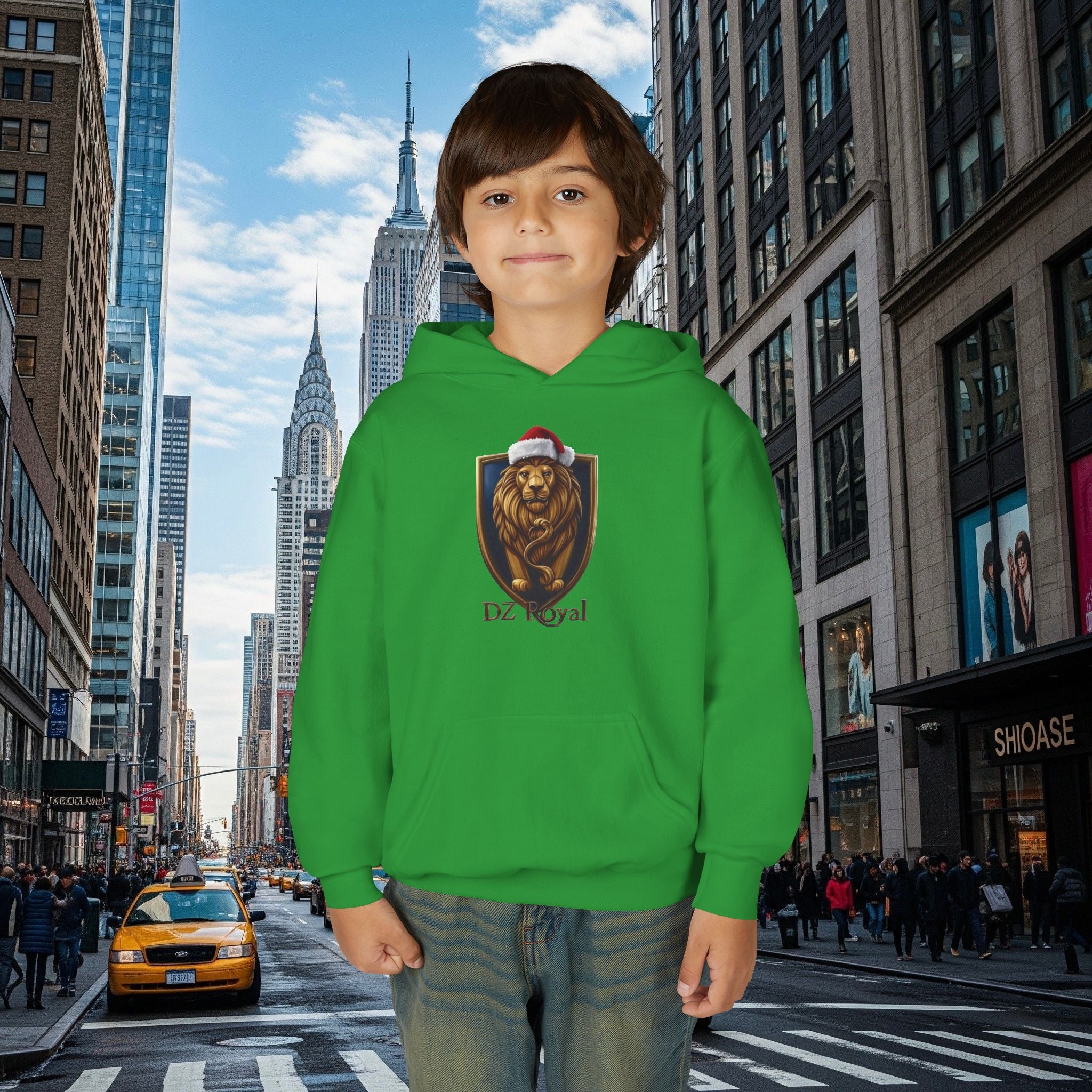DZ Royal’s Christmas Youth Hoodie (Grown Lion)