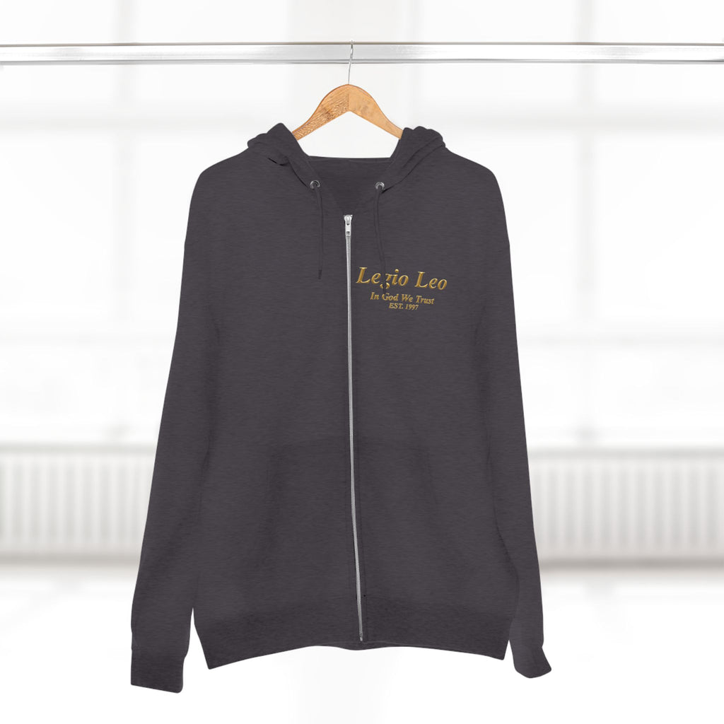 Zip Hoodie — "Legio Leo" Classic Small Chest Logo Zip-Up