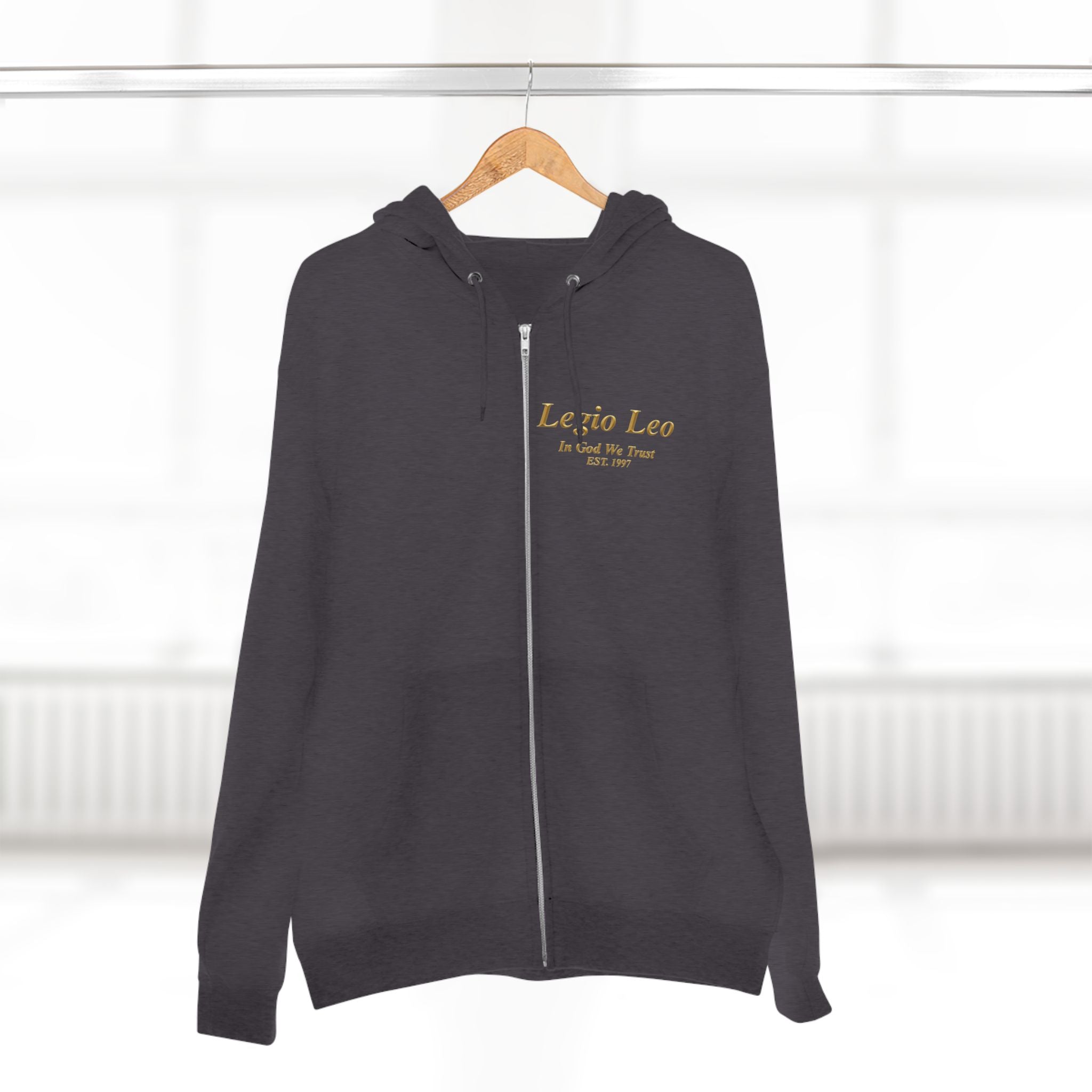 Zip Hoodie — "Legio Leo" Classic Small Chest Logo Zip-Up