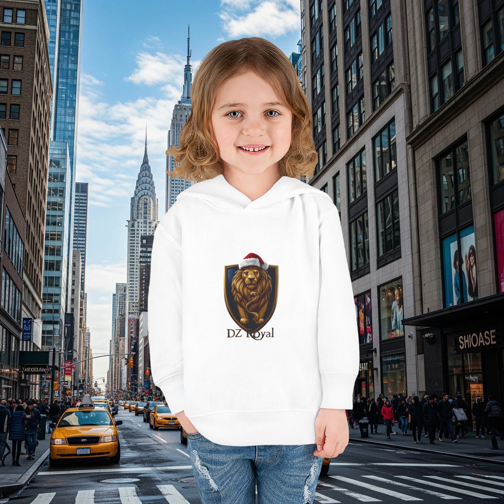 DZ Royal Christmas Toddler Pullover Fleece Hoodie (Grown Lion)