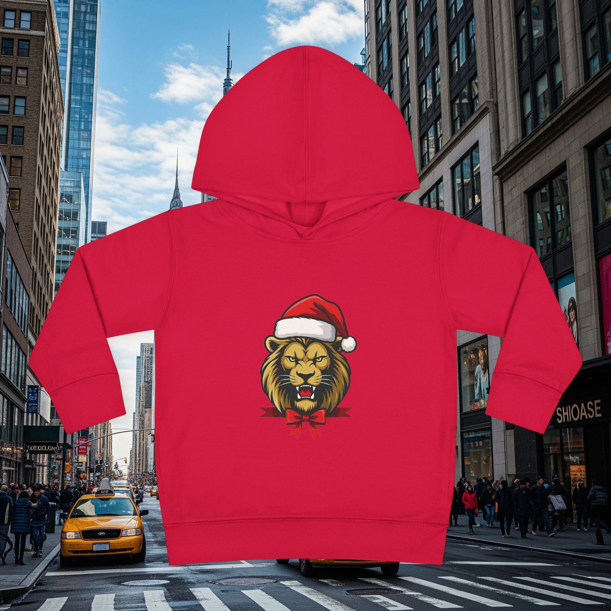 Christmas Legio Leo’s Toddler Pullover Fleece Hoodie (Grown Lion)