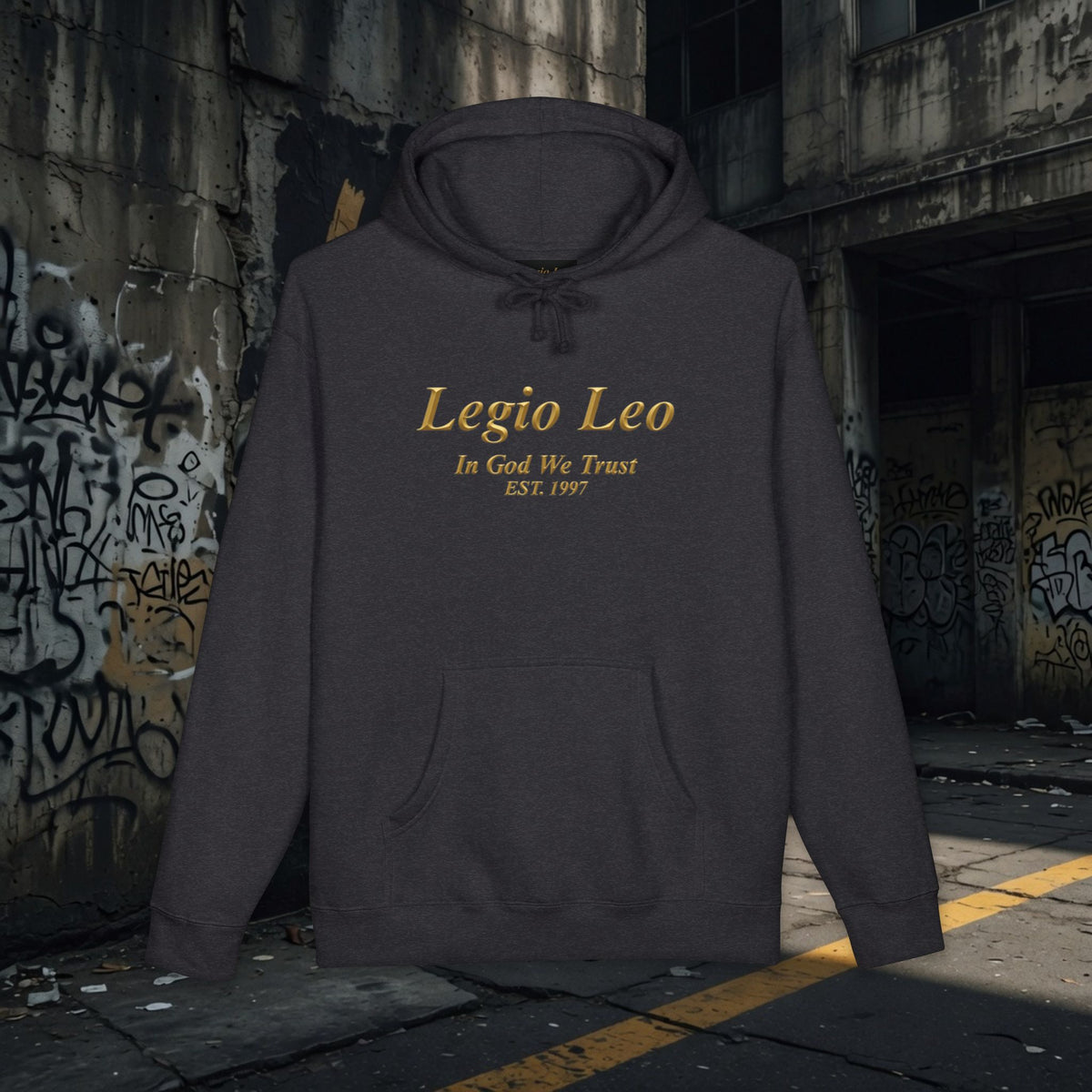 Legio Leo | In God We Trust | Unisex Heavyweight Hooded Sweatshirt
