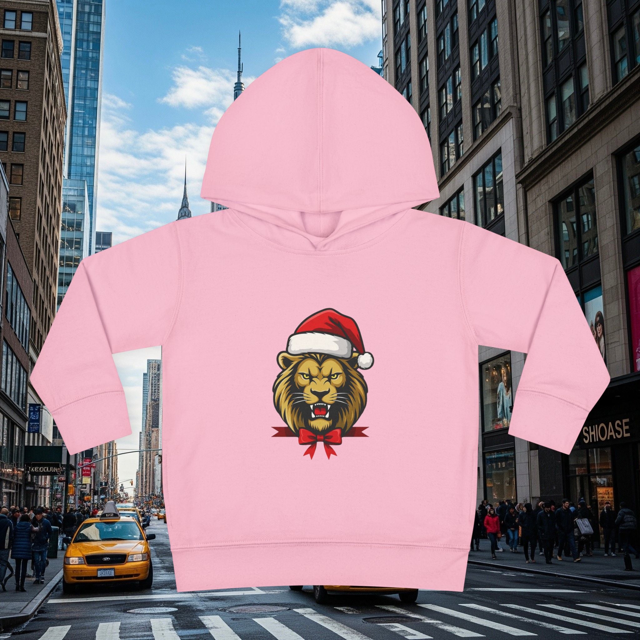 Christmas Legio Leo’s Toddler Pullover Fleece Hoodie (Grown Lion)