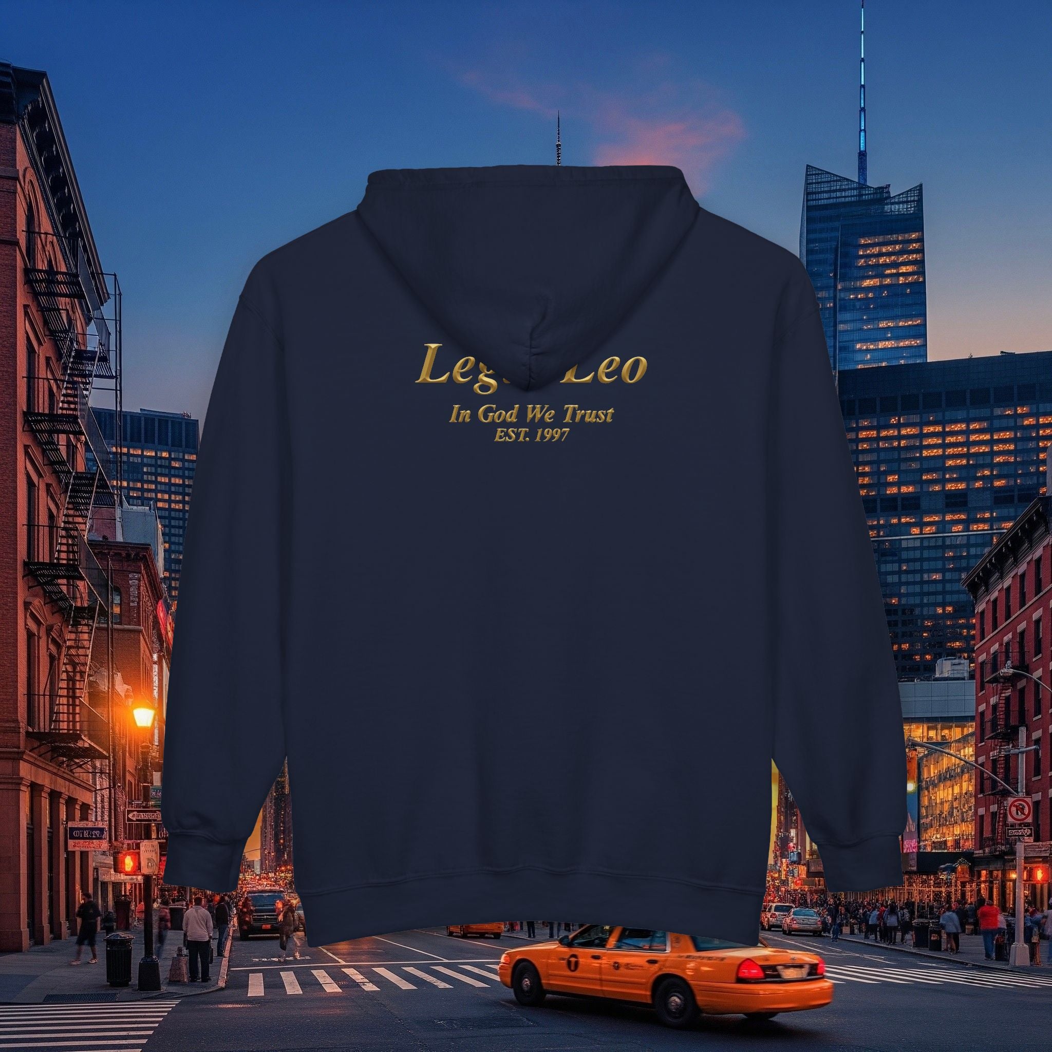 Legio Leo Zip Hoodie | Old English Font Golden L’s