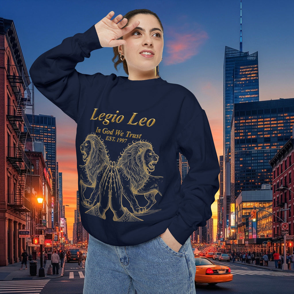 Legio Leo Sweatshirt – Minimal Gold Script Battle Ready Lions Crewneck