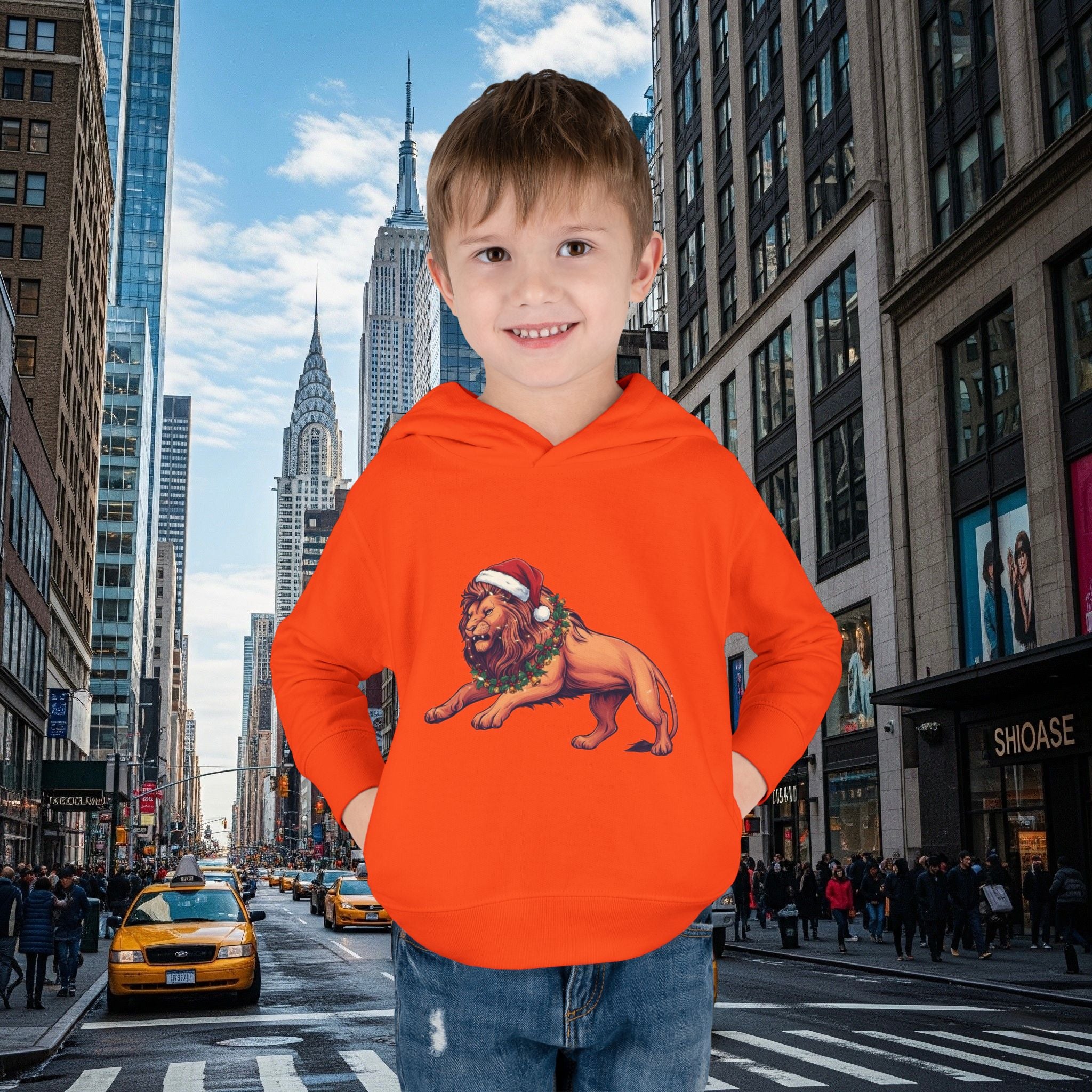 Christmas Legio Leo’s Toddler Pullover Fleece Hoodie (Grown Lion)