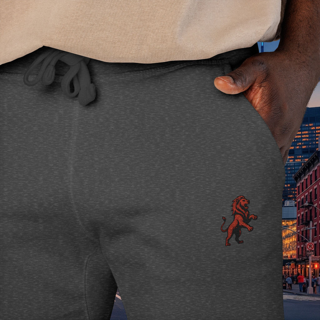 Embroidered Legio Leo Sweatpants — Classic Design Cozy Fleece Joggers