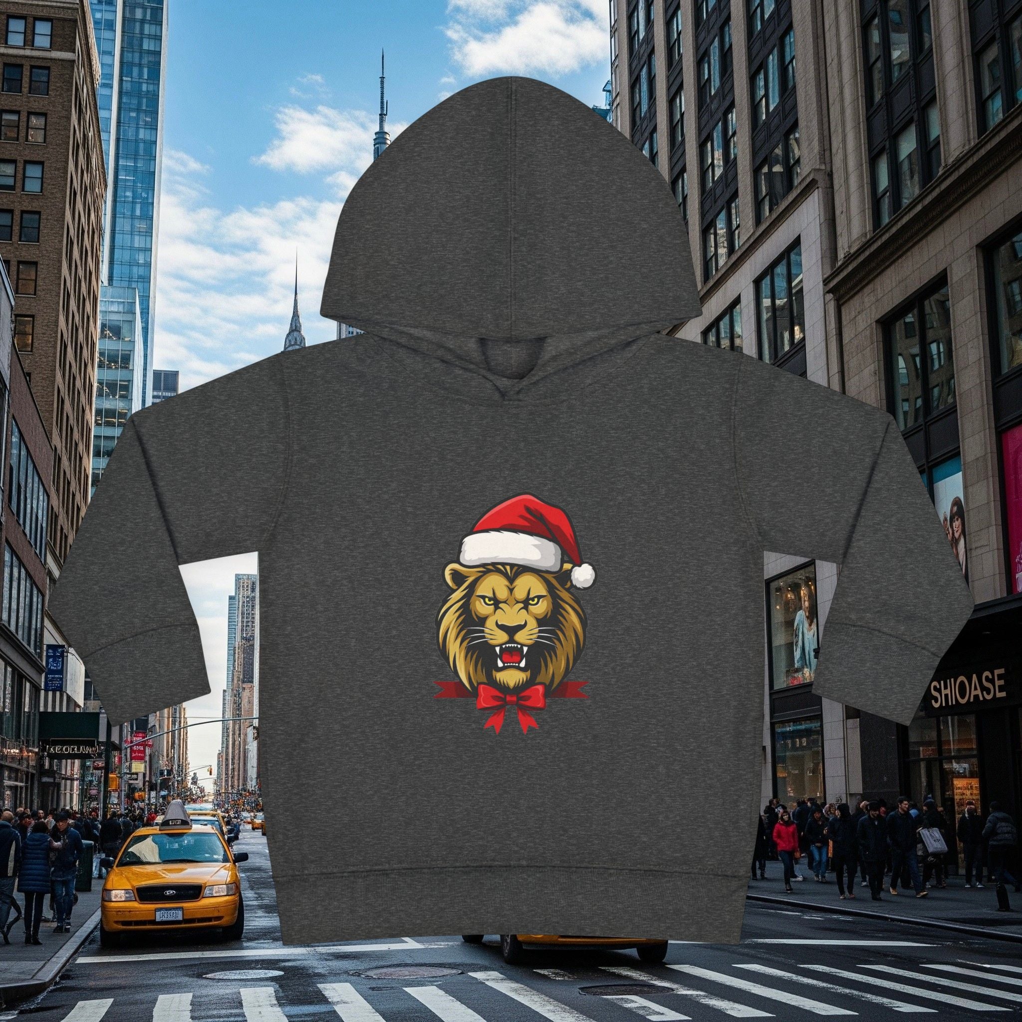 Christmas Legio Leo’s Toddler Pullover Fleece Hoodie (Grown Lion)