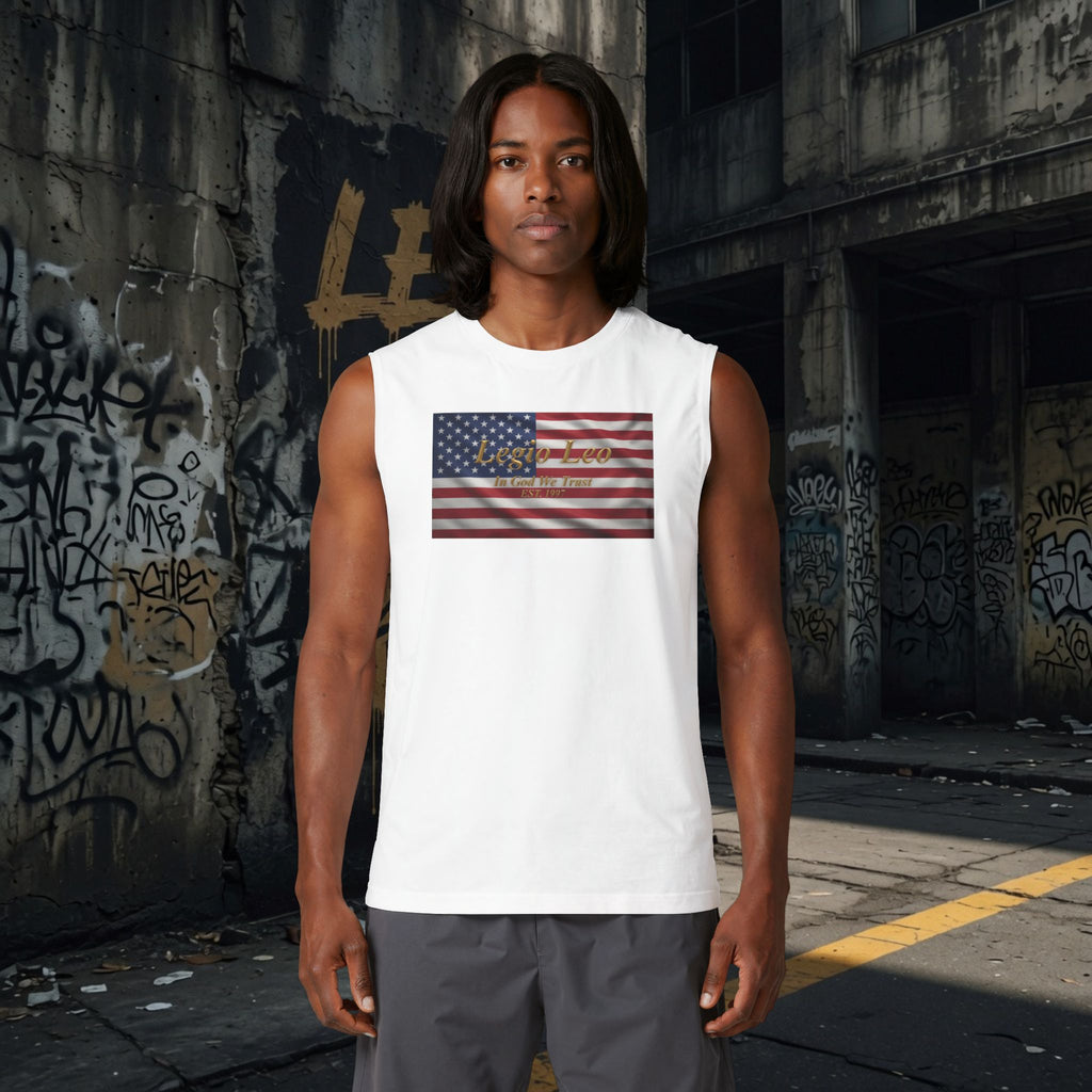 American Flag Muscle Tank — USA Vintage Patriotic Tank