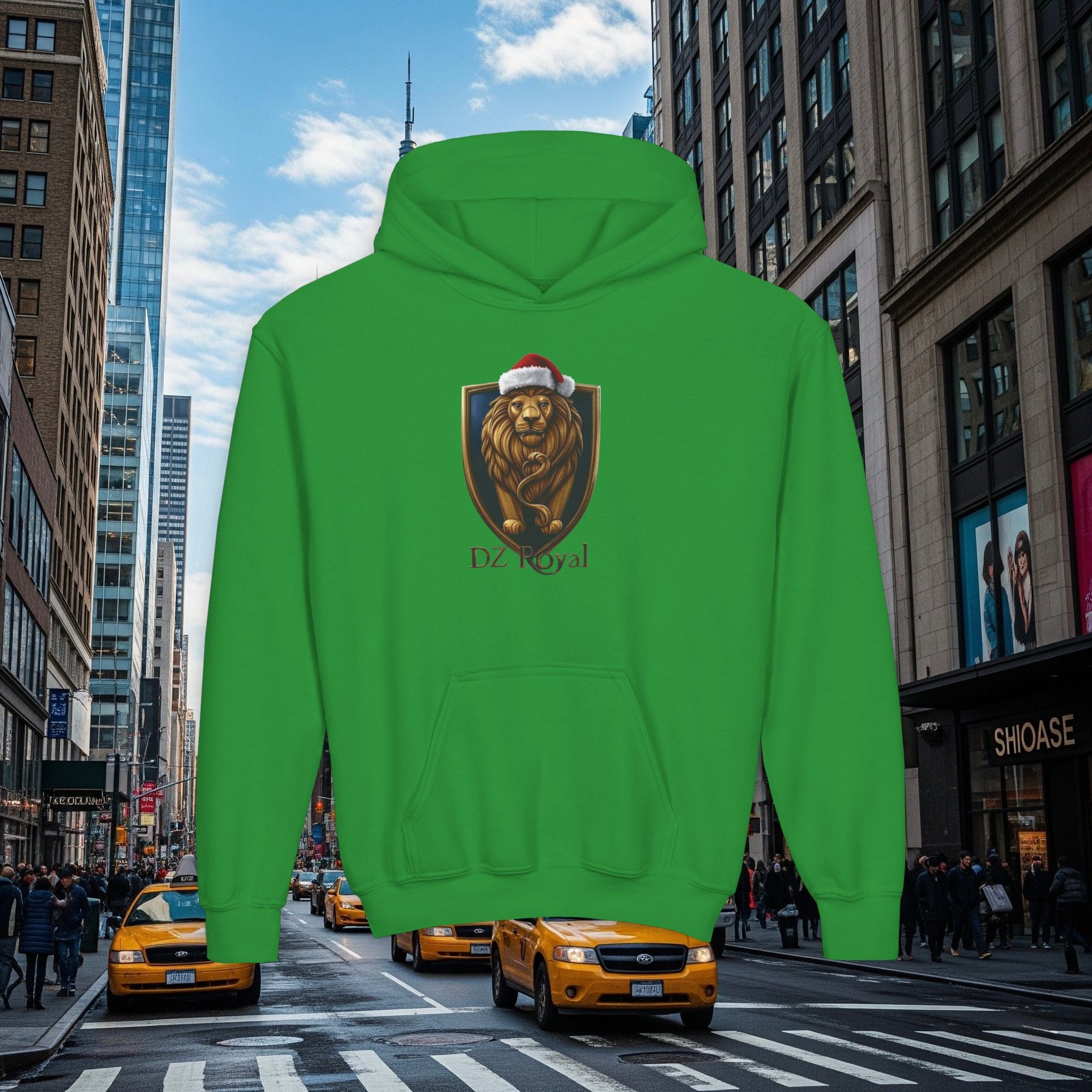 DZ Royal’s Christmas Youth Hoodie (Grown Lion)