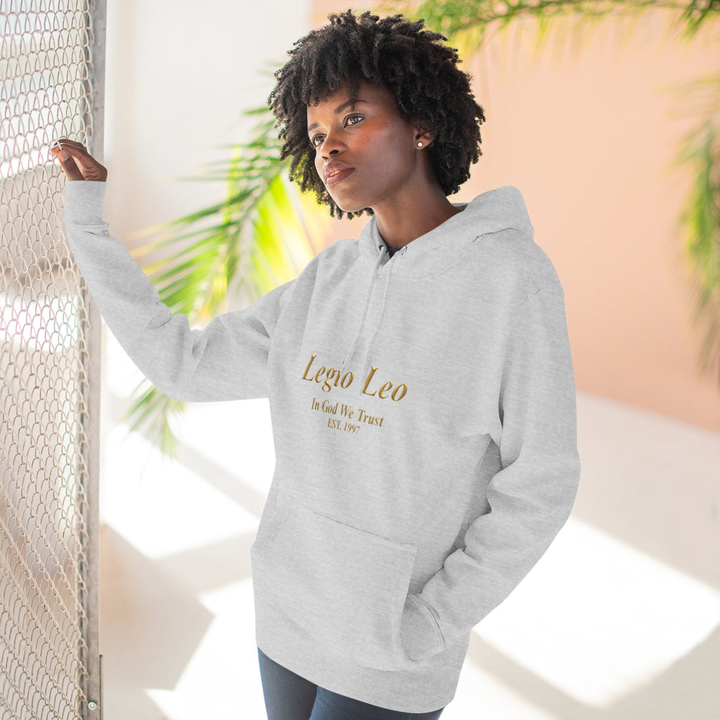 Legio Leo Fleece Hoodie – Minimal Gold Script Pullover