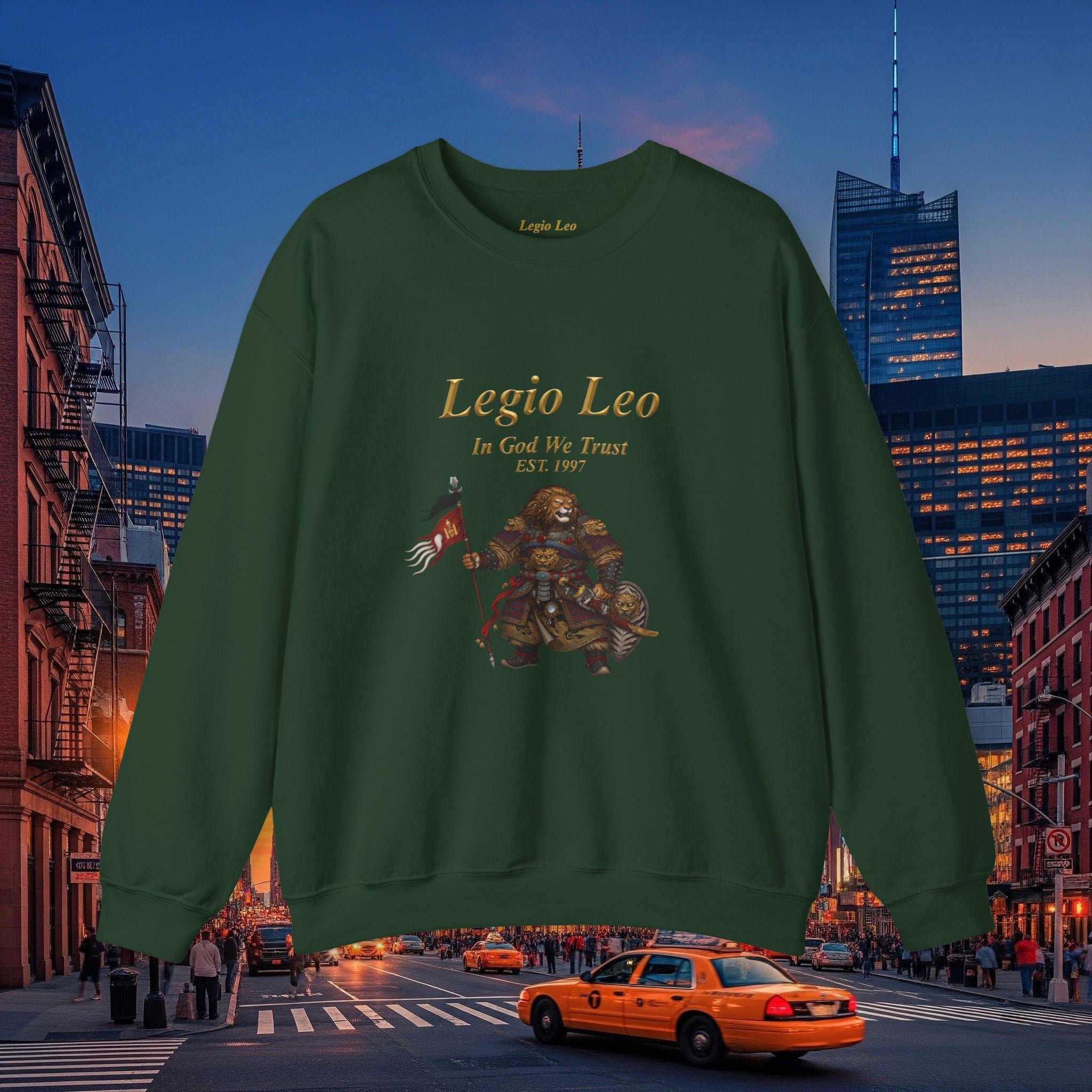 Legio Leo Cozy Crewneck Sweatshirt | Mongol Warrior Design