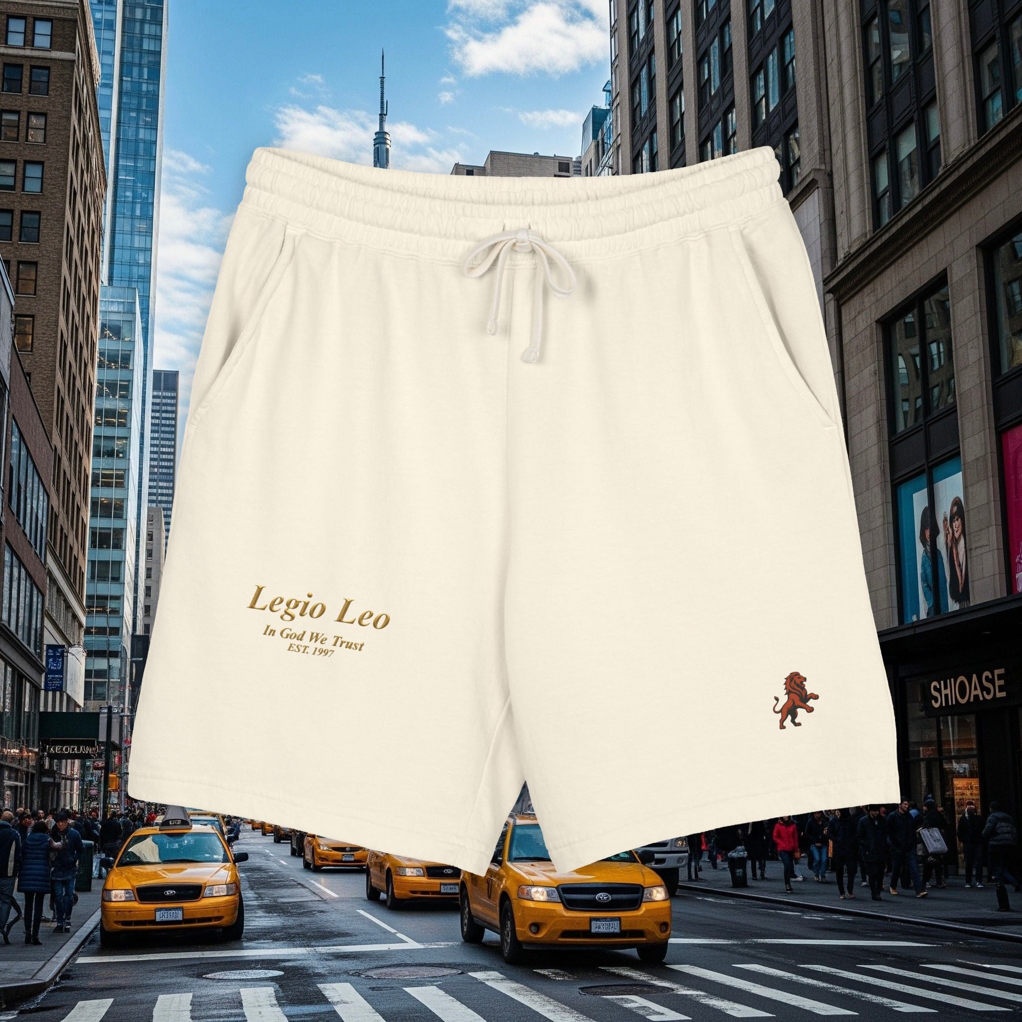 Legio Leo Graphic Sweat Shorts — Lightweight Garment-Dyed Fleece