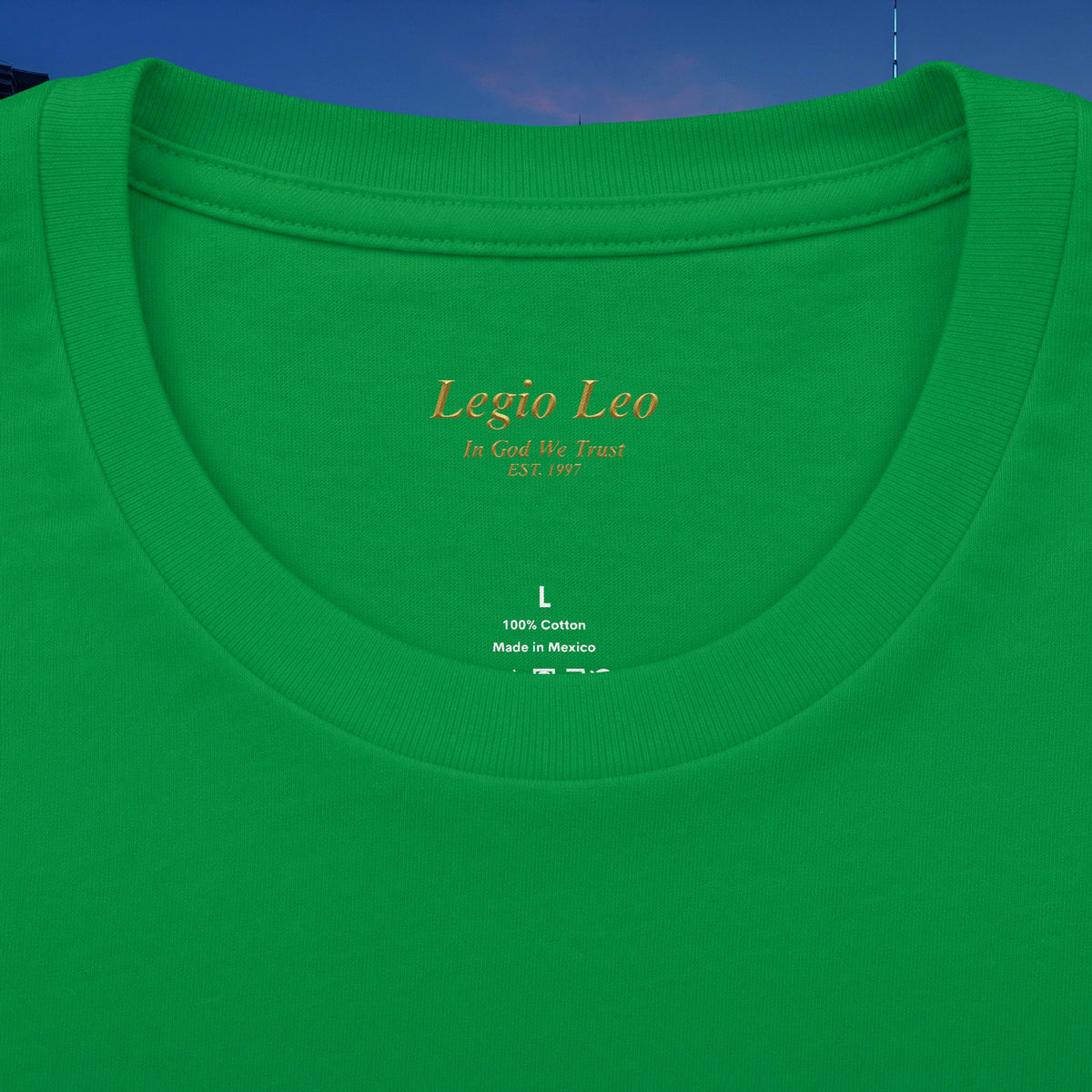 Legio Leo Cross Tee – "In God We Trust" Cotton Crew Shirt