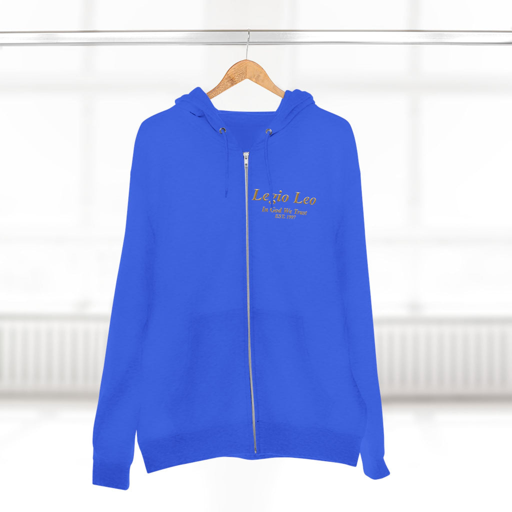 Zip Hoodie — "Legio Leo" Classic Small Chest Logo Zip-Up