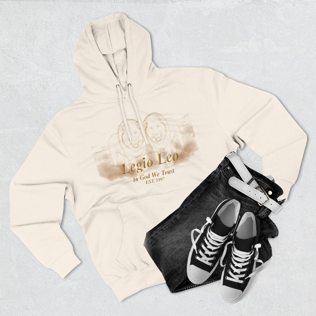 Legio Leo Fleece Hoodie – Minimal Gold Script Brothers 4 Life Pullover