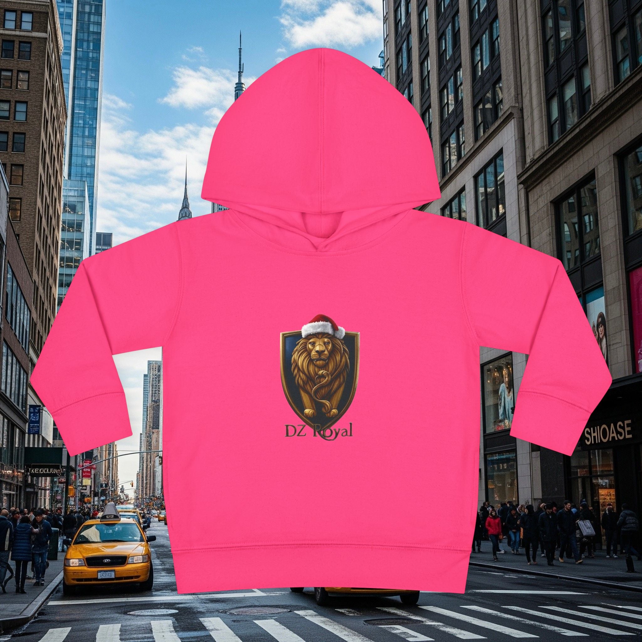 DZ Royal Christmas Toddler Pullover Fleece Hoodie (Grown Lion)