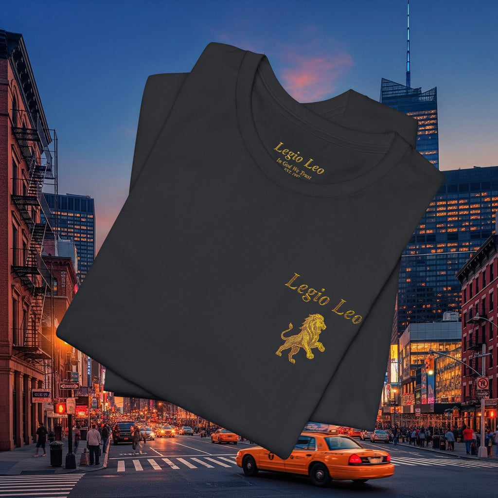 Legio Leo — Legio Leo & Golden Lion Embroidered Short Sleeve T-Shirt