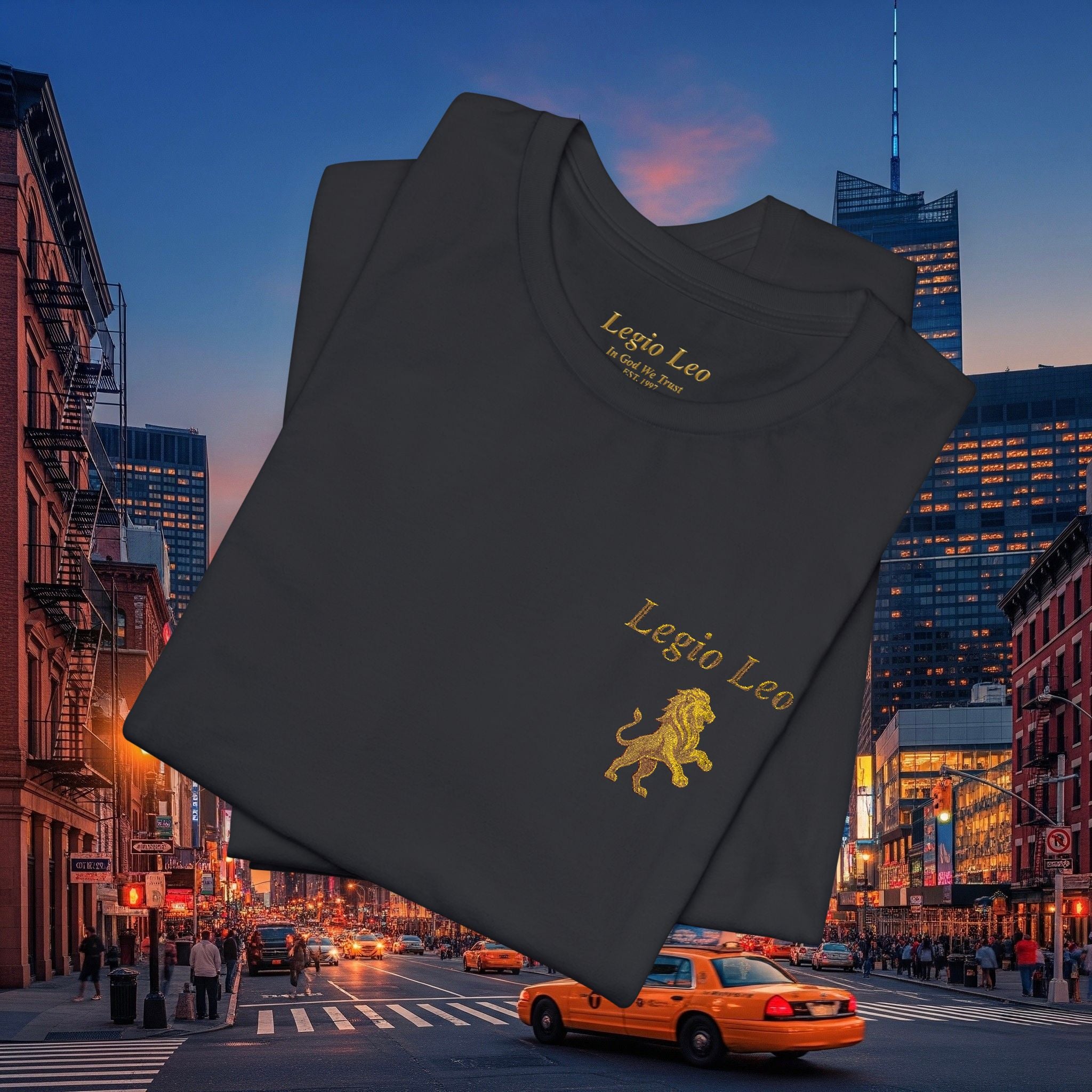Legio Leo — Legio Leo & Golden Lion Embroidered Short Sleeve T-Shirt