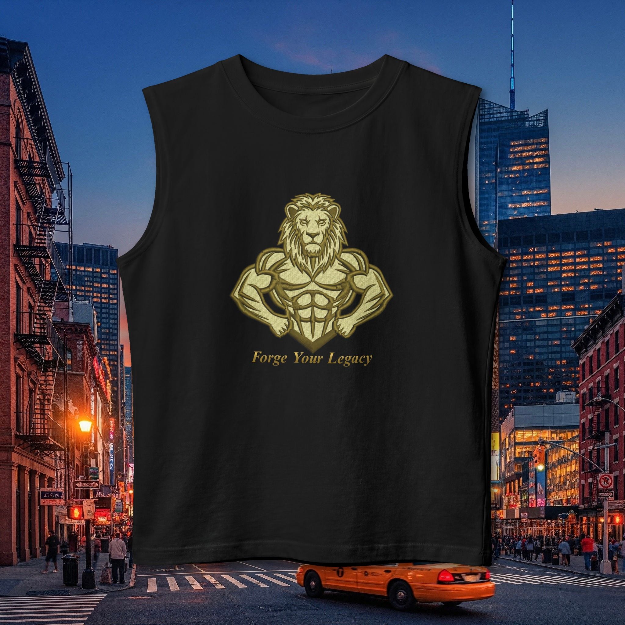 Muscle Tank — 'Forge Your Legacy' Minimalist Gold Crest
