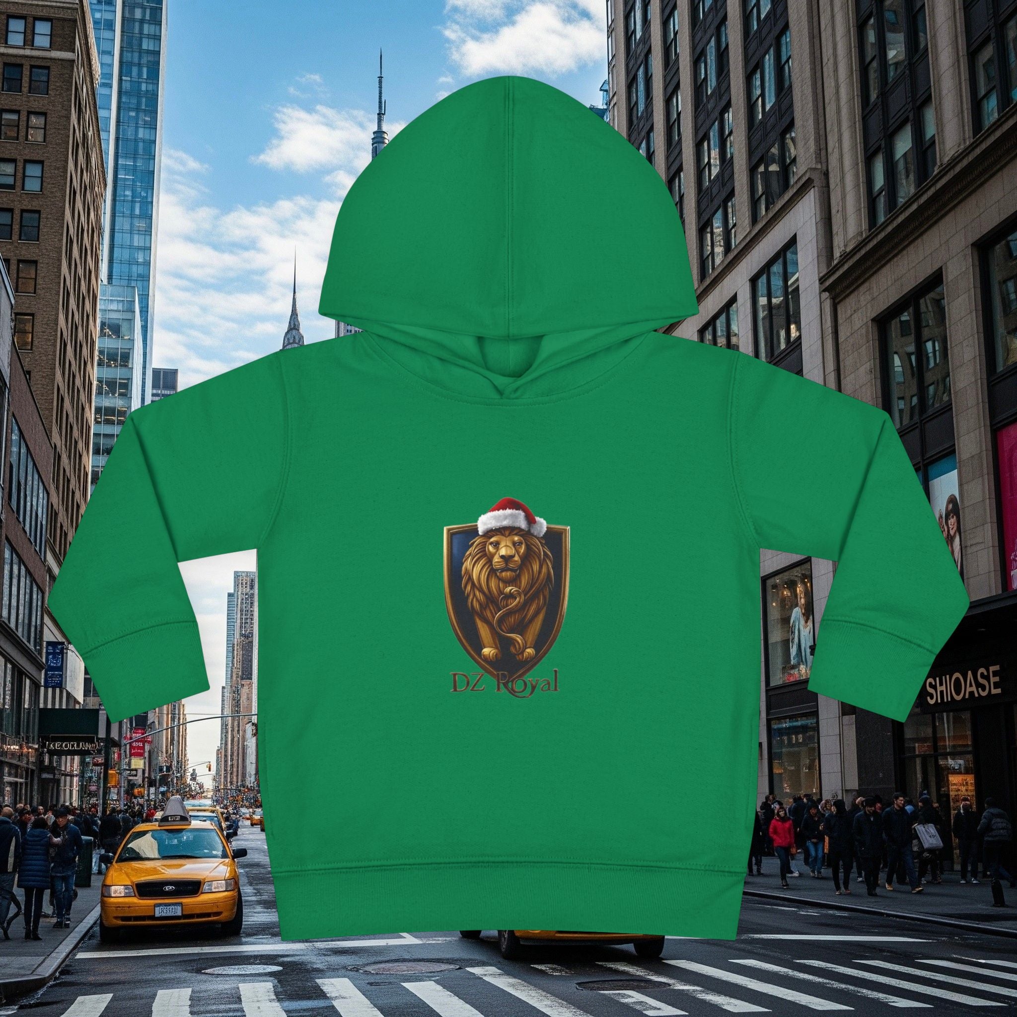 DZ Royal Christmas Toddler Pullover Fleece Hoodie (Grown Lion)