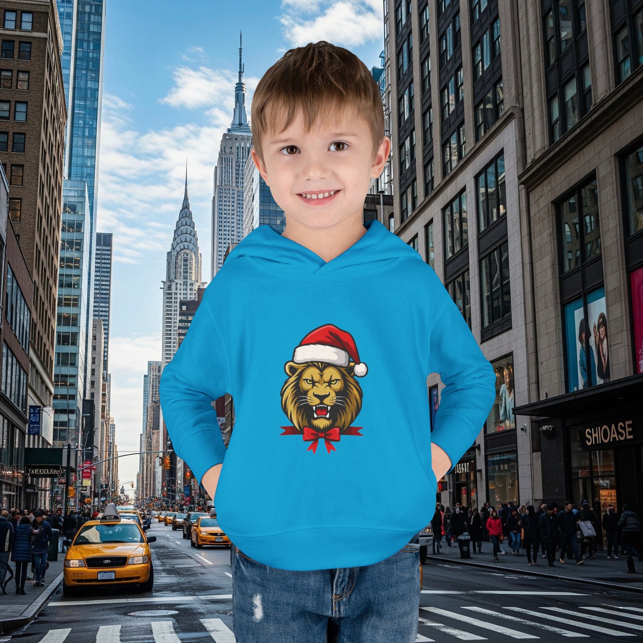 Christmas Legio Leo’s Toddler Pullover Fleece Hoodie (Grown Lion)