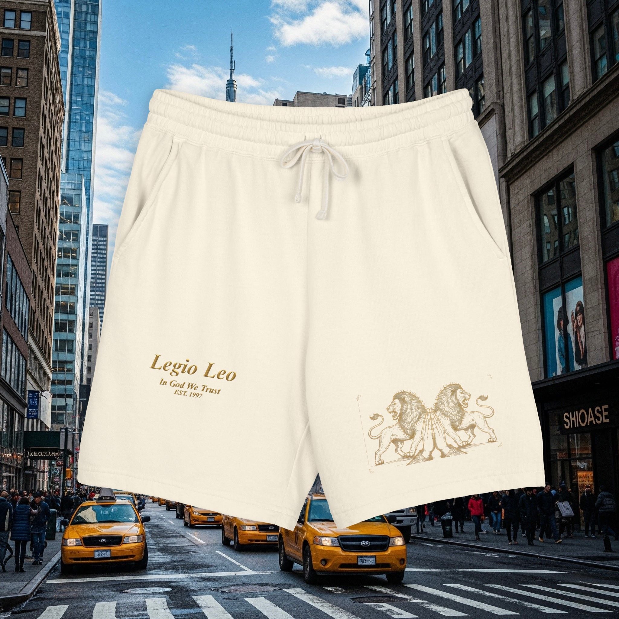 Legio Leo Graphic Sweat Shorts — Lightweight Garment-Dyed Fleece