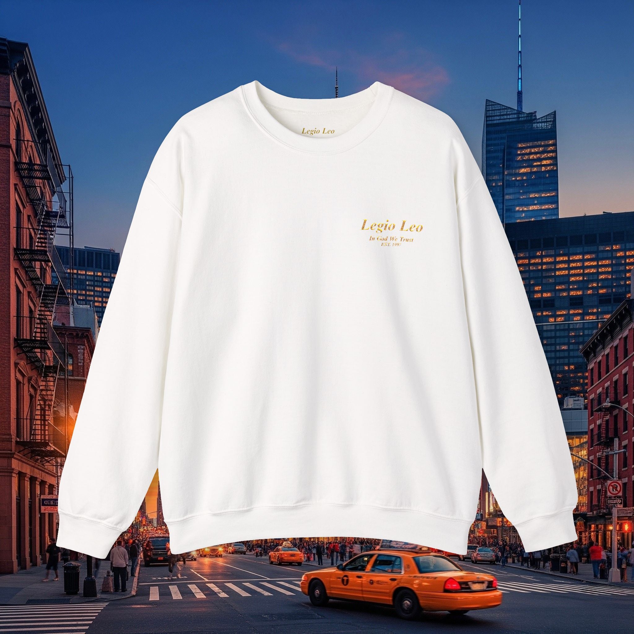 Legio Leo Crewneck Sweatshirt | In God We Trust Embroidery