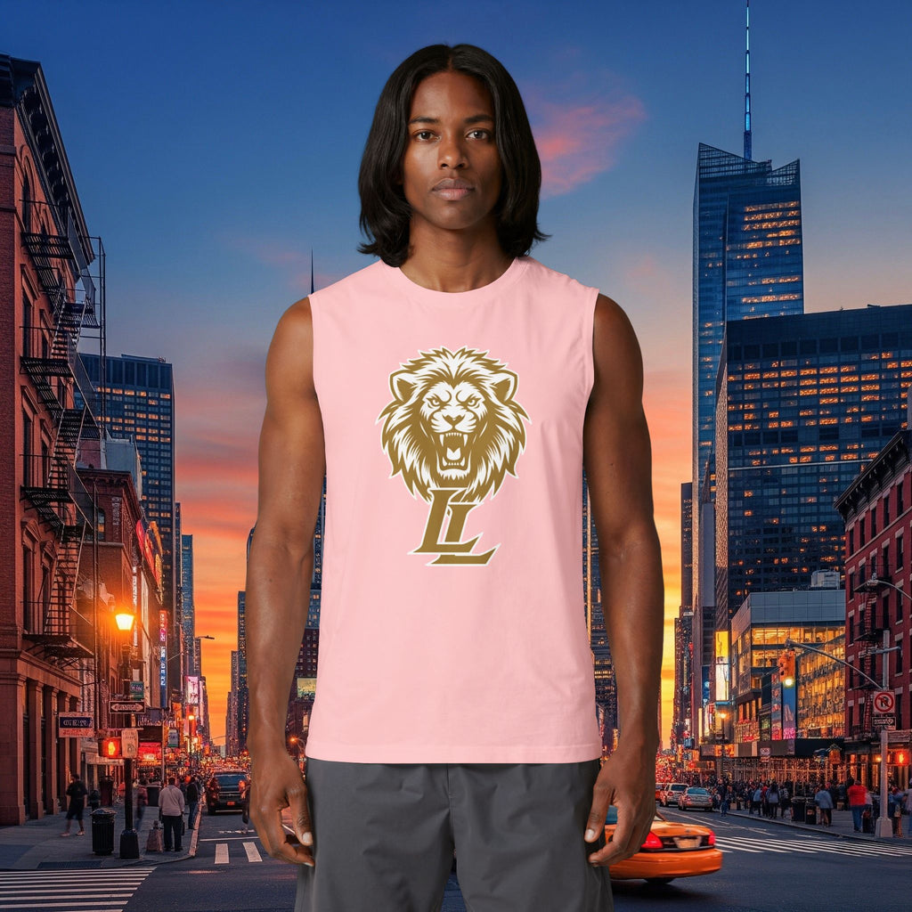 Lion Crest Muscle Tank — "Forge Your Legacy" Athletic Sleeveless Tee