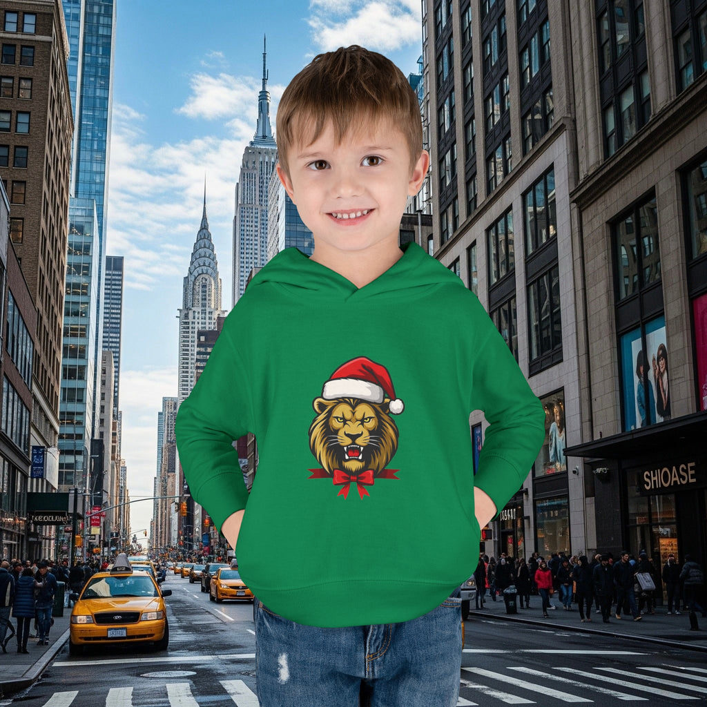 Christmas Legio Leo’s Toddler Pullover Fleece Hoodie (Grown Lion)