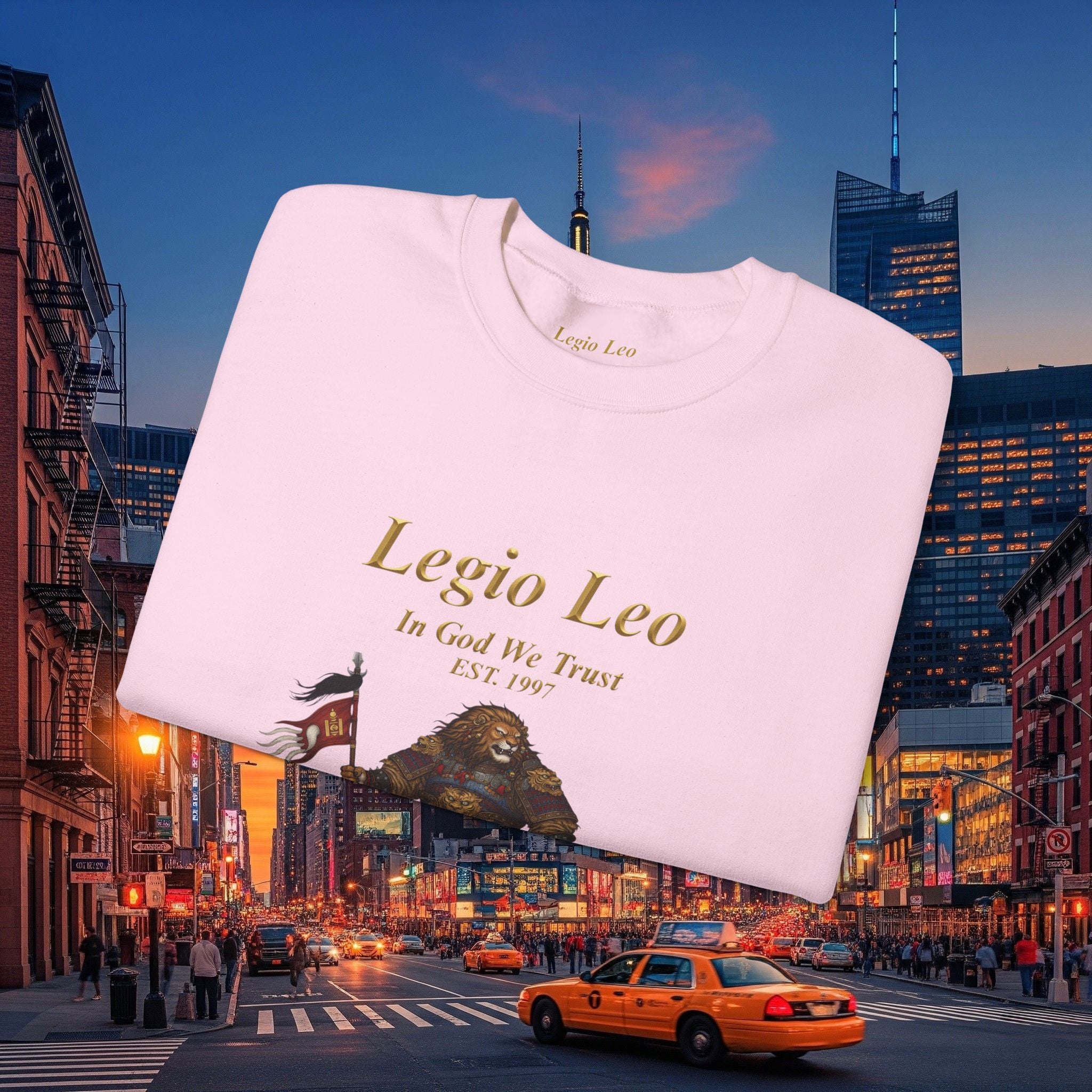 Legio Leo Cozy Crewneck Sweatshirt | Mongol Warrior Design